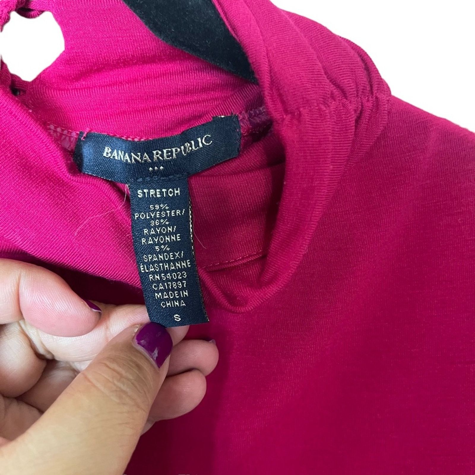 Banana Republic Banana Republic Mock Neck Capped Sleeve Knit Top Wine Small Size S / US 4 / IT 40 - 5 Thumbnail