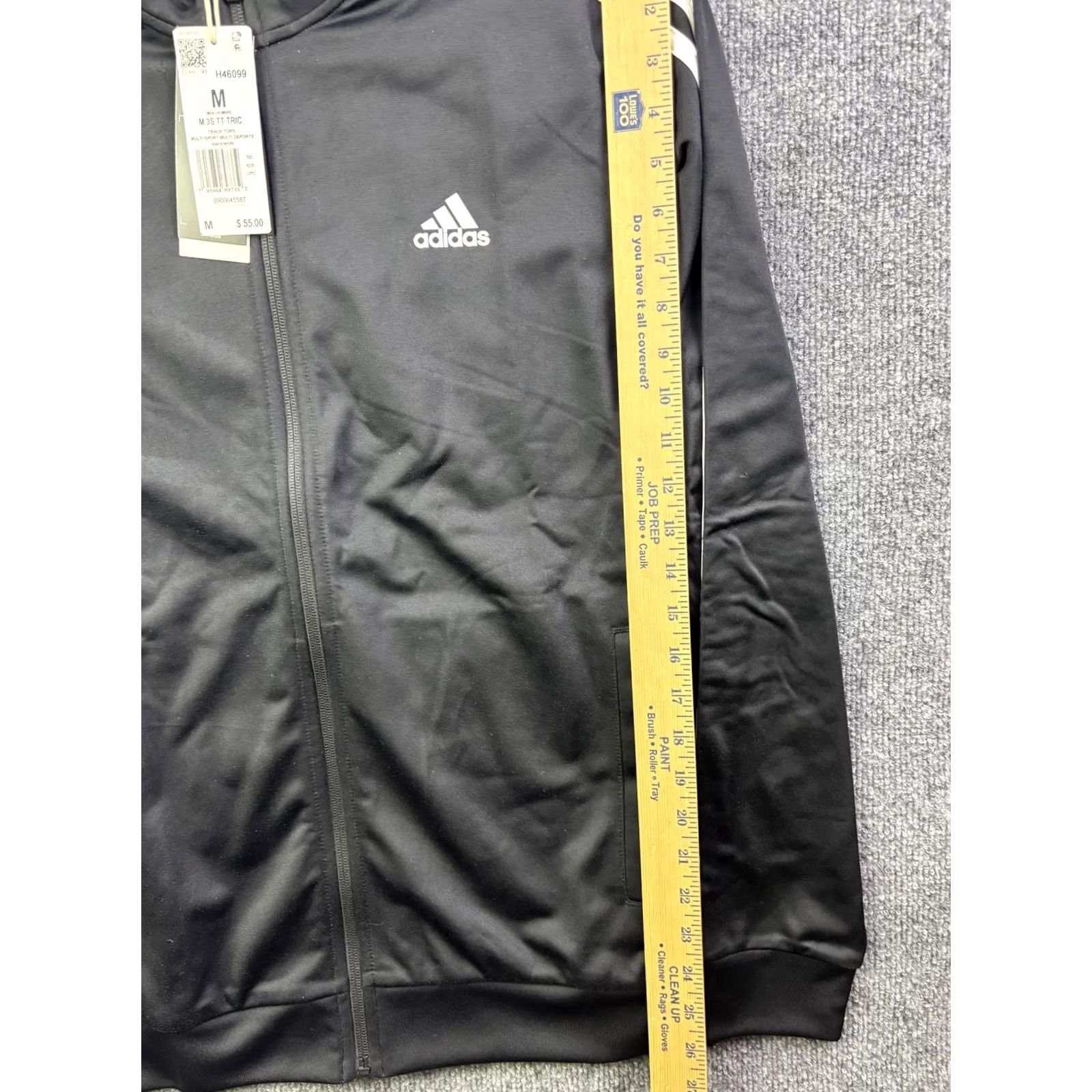 Adidas Adidas Jacket Mens M Black 3 Stripe Track Full Zip Pockets Lightweight Casual Size US M / EU 48-50 / 2 - 4 Thumbnail