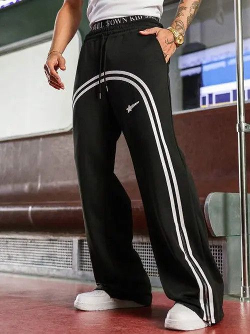 Japanese Brand × Vintage DRIP Street stripe Y2K Sweatpants Size US 30 / EU 46 - 1 Thumbnail