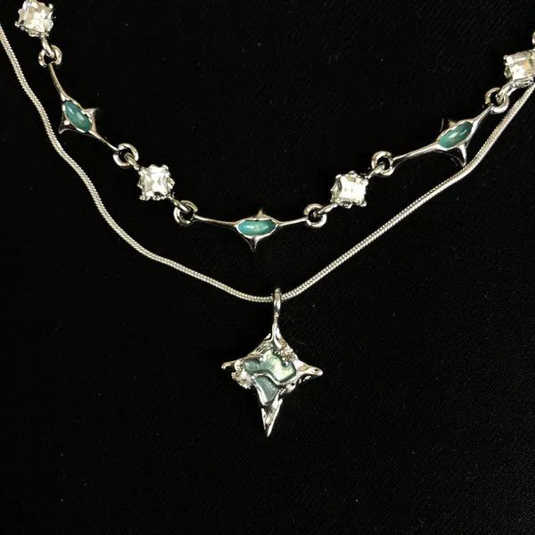 Jewelry Elegant Layered Silver Necklace Size ONE SIZE - 5 Thumbnail