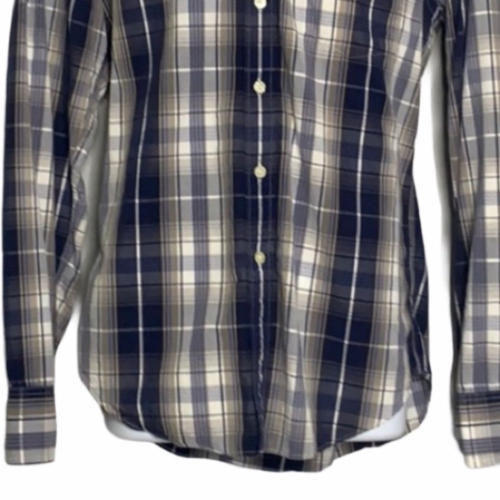J.Crew J.Crew Tailored Fit Blue Plaid Button Down Work Shirt Medium Size US M / EU 48-50 / 2 - 2 Thumbnail