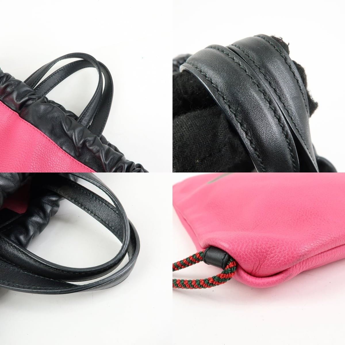 Gucci Gucci Interlocking G Drawstring Backpack Calfskin Pink Size ONE SIZE - 4 Thumbnail