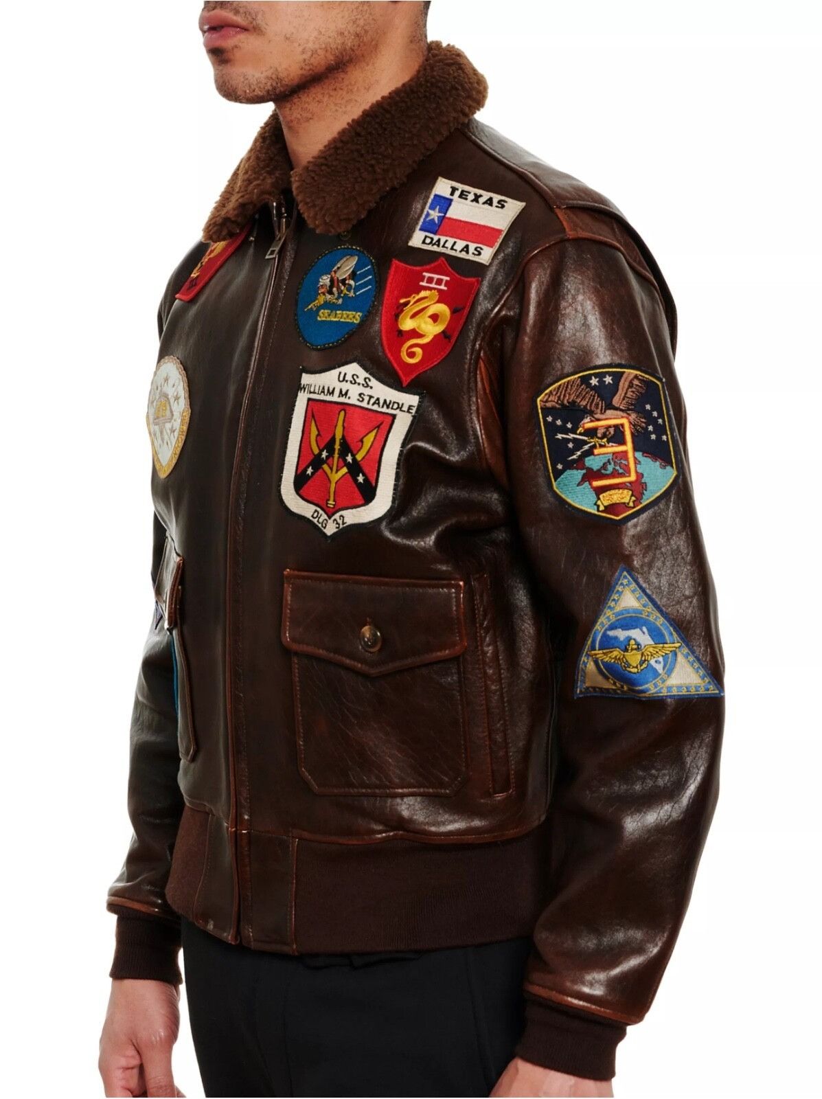 Avirex Avirex 'Top Gun' Patched G-1 Aviator Flight Jacket Size US L / EU 52-54 / 3 - 5 Thumbnail