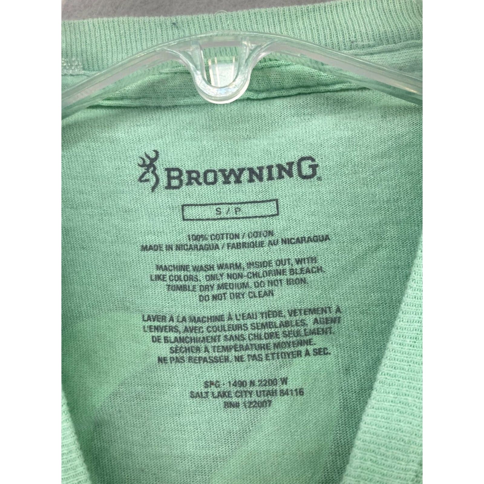 Vintage Browning Womens Shirt Small Green Outdoor Crewneck Cotton Jersey T‑Shirt - Casual, All Seasons, Regular Fit, 3/4 Sleeve? Wait. Size S / US 4 / IT 40 - 5 Thumbnail