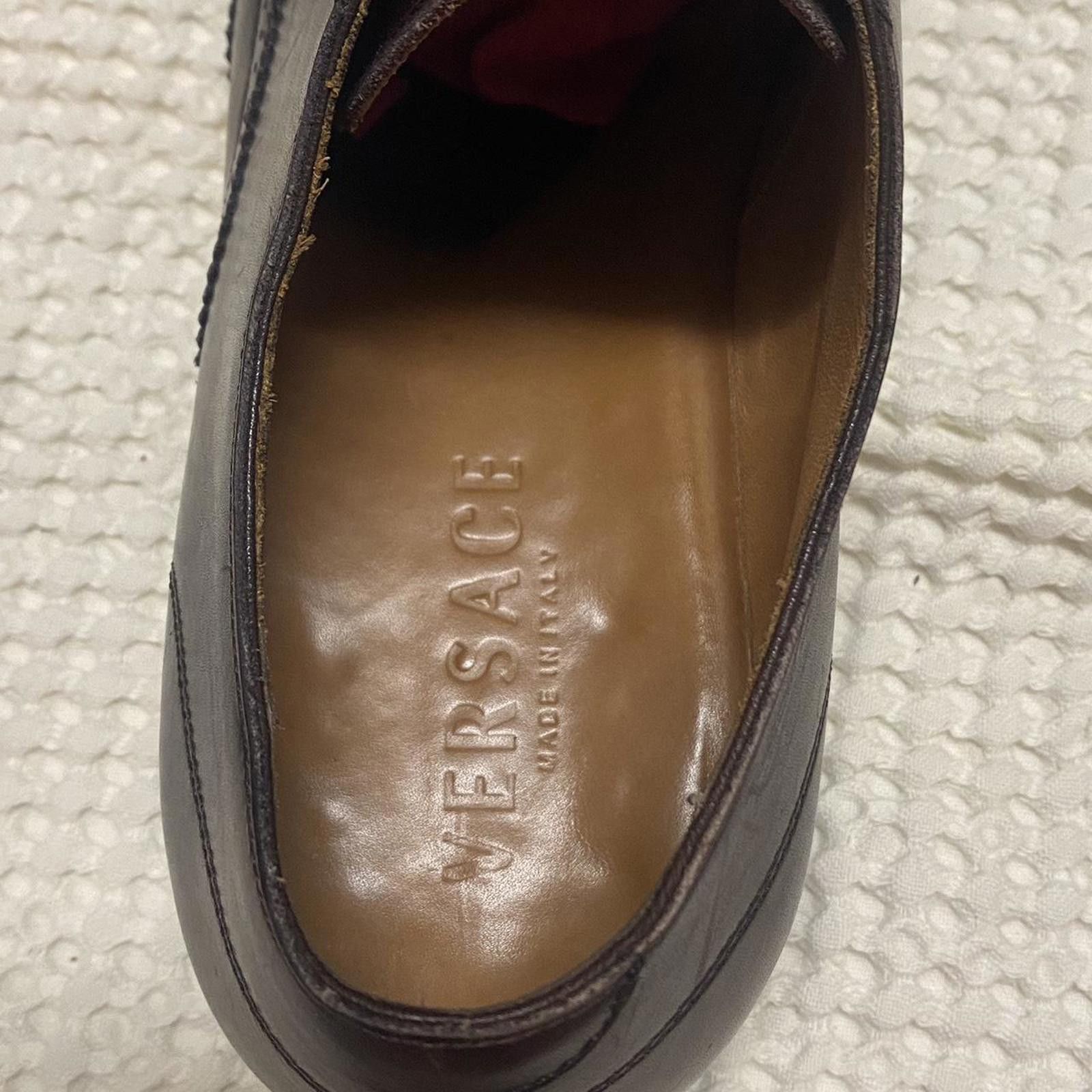 Versace Versace Men's Burgundy Leather Oxford Shoes Size US 9 / EU 42 - 8 Thumbnail