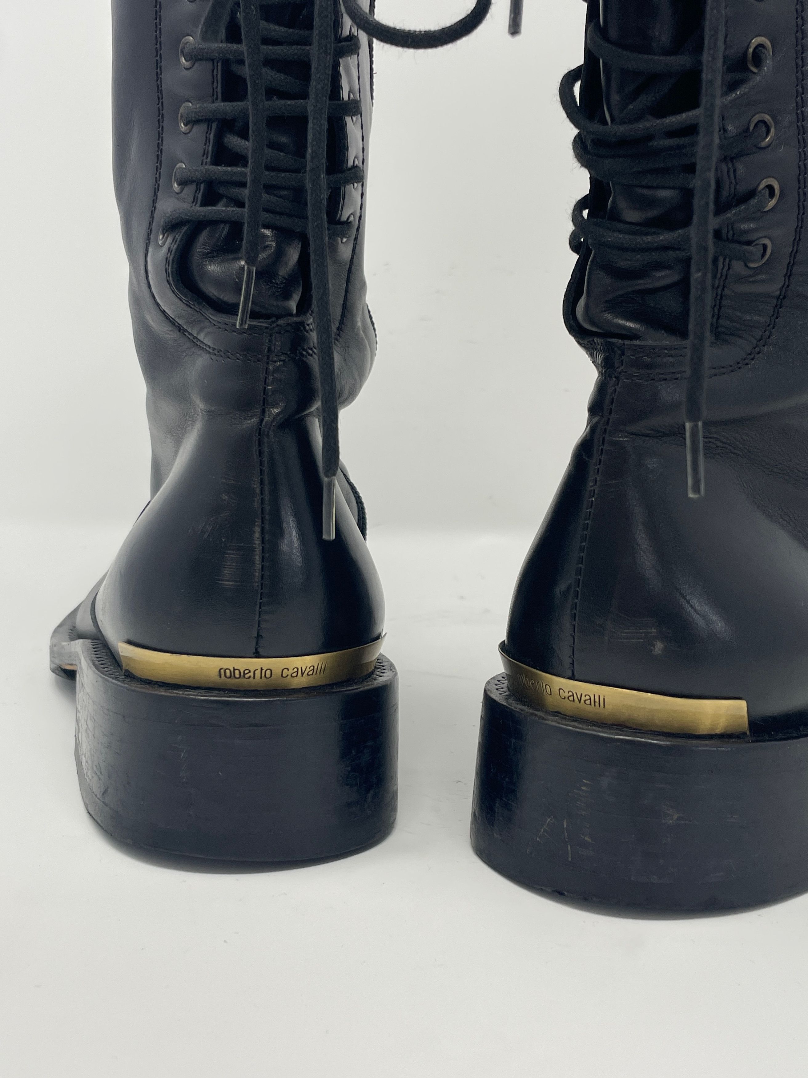 Roberto Cavalli Roberto Cavalli Leather Boots Made in Italy size 42.5 Size US 9.5 / EU 42-43 - 4 Thumbnail