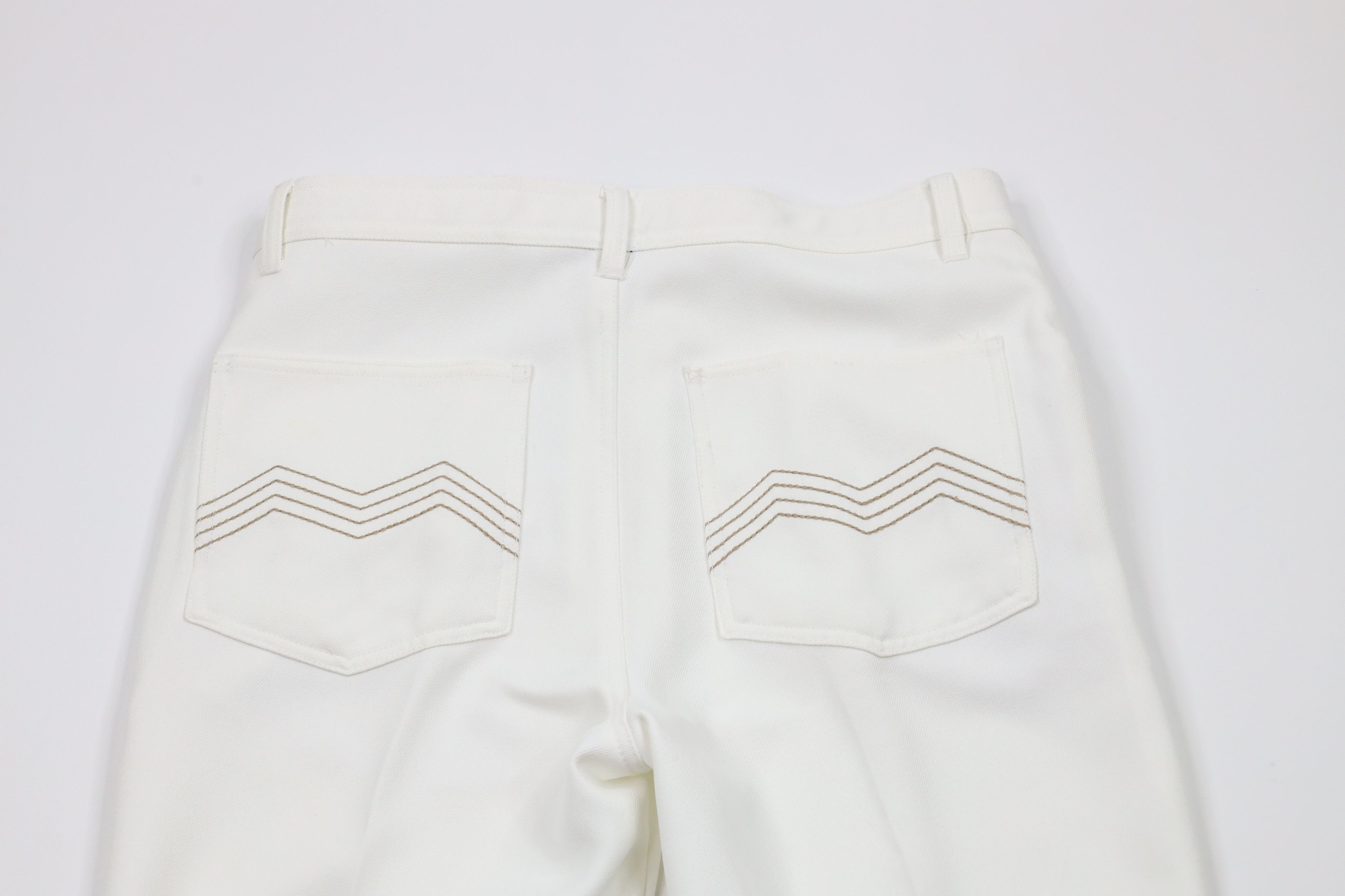 Vintage Vintage 90s Streetwear Flared Wide Leg Chino Pants White Size US 33 - 8 Thumbnail