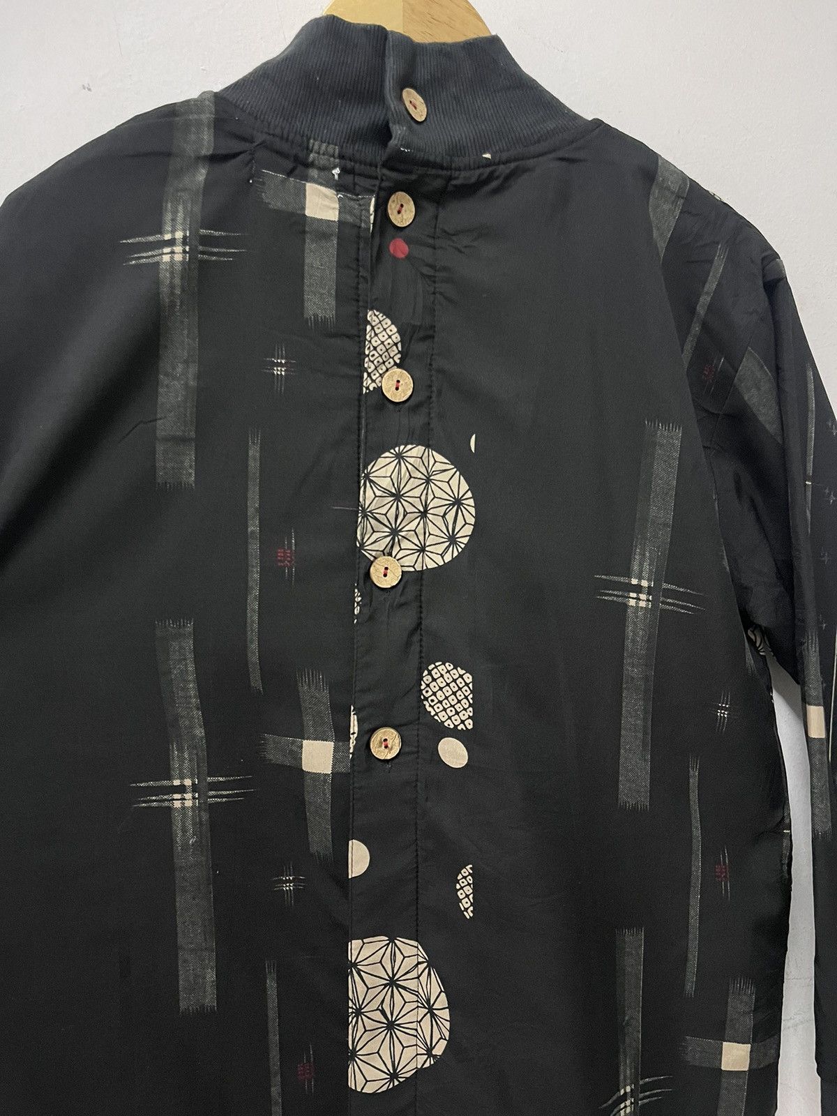 Japanese Brand Japanese "Hannari" Fleece-Lined Geometric Print Smock Jacket Size US M / EU 48-50 / 2 - 4 Thumbnail