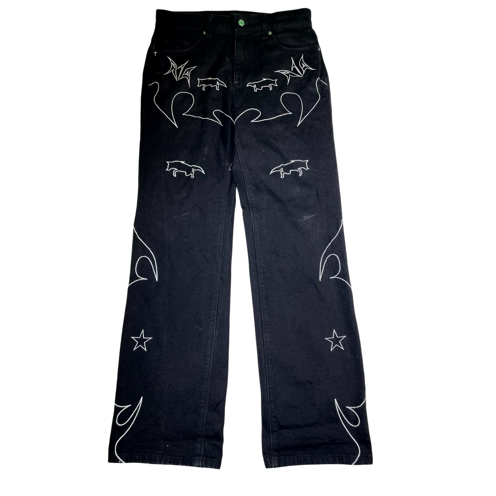 Rta RTA Flames Black Jeans Size US 32 / EU 48 - 1 Thumbnail