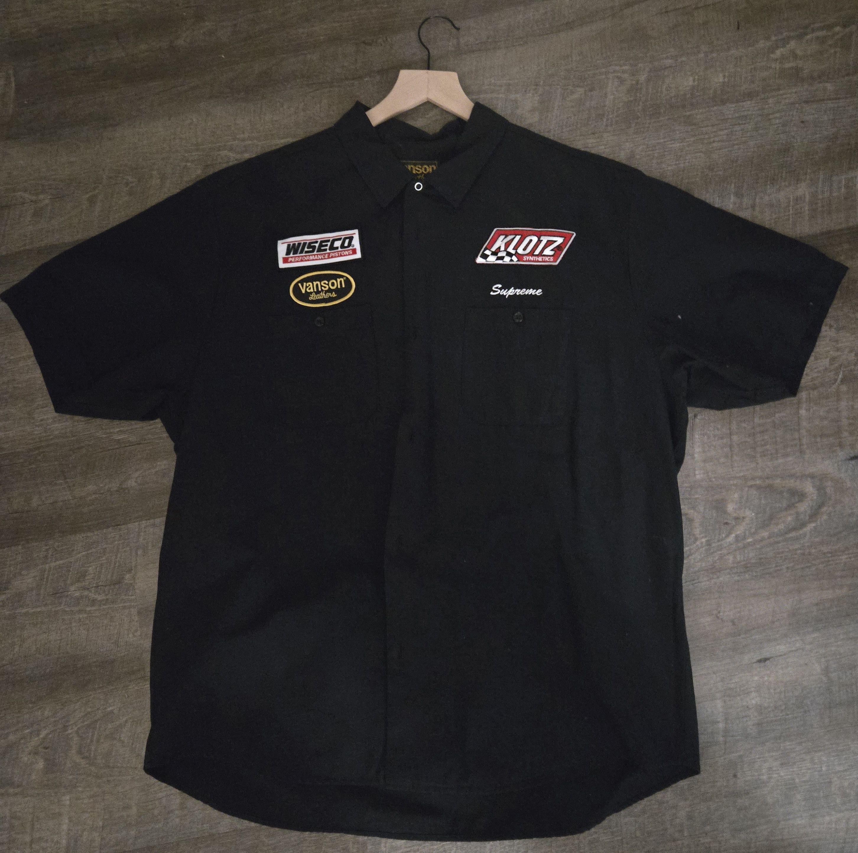 Supreme Supreme Studded Patch S/S Work Shirt Black | Grailed