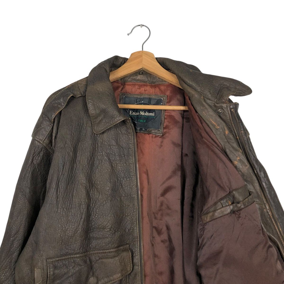 Japanese Brand 🔥VINTAGE LEATHER BIKER JACKET ENZO MOLTENI ISSEY MIYAKE Size US L / EU 52-54 / 3 - 14 Thumbnail