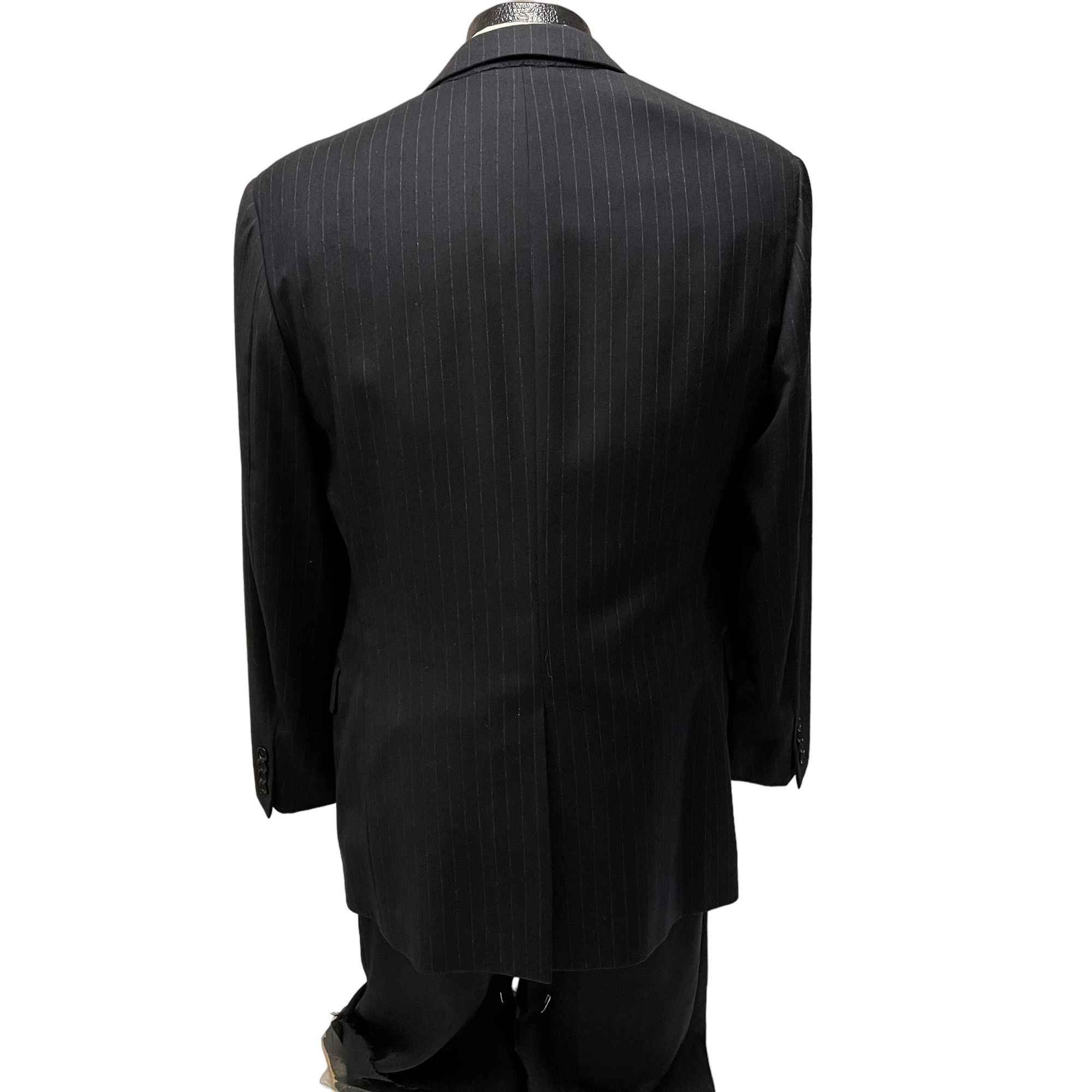 Brooks Brothers Brooks Brothers Italy Blue Black Sport Coat Blue CHALK STRI Size 40R - 3 Thumbnail