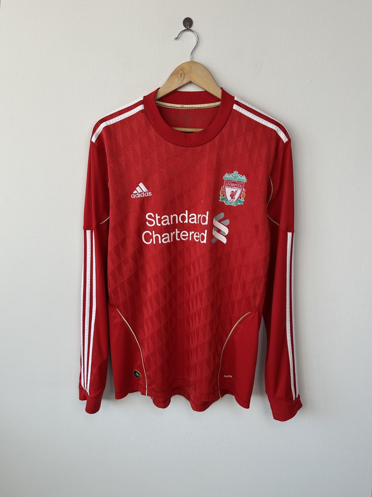 Adidas LIVERPOOL 2010-2012 ADIDAS Home Long Sleeve Soccer Jersey Size US L / EU 52-54 / 3 - 8 Thumbnail