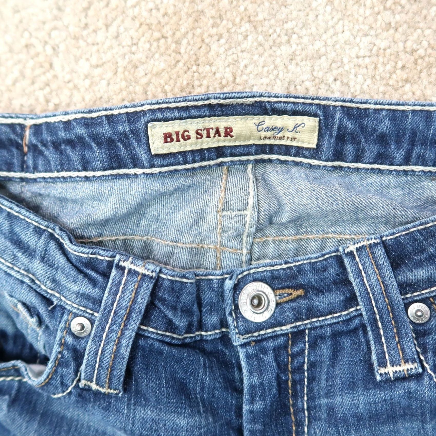 Denime BIG STAR Jeans Women Bootcut 28 Blue Denim Stretch 5-Pocket Slim Regular Size Size 28" / US 6 / IT 42 - 3 Thumbnail