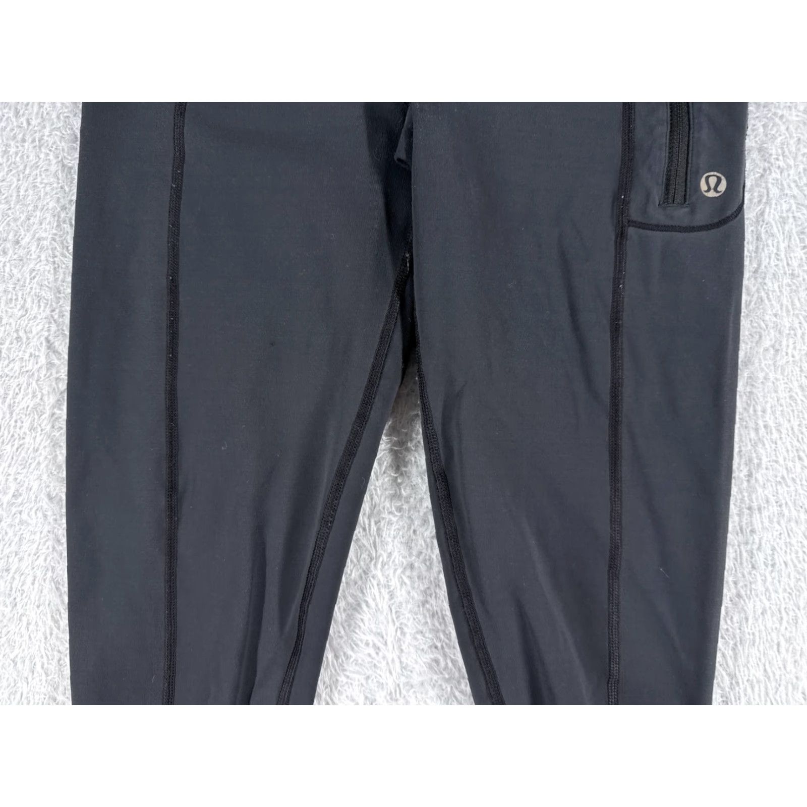 Lululemon Lululemon Wunder Under Pants Womens 4 Black Teal Cropped Tapered Zip Pocket Yoga Run Gym Activewear PM Size 27" / US 4 / IT 40 - 3 Thumbnail
