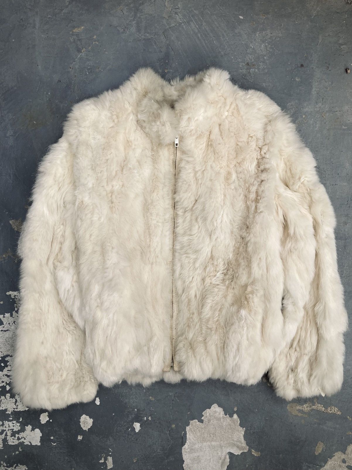 Vintage Vintage 80s Rabbit Fur Bomber Jacket Size M / US 6-8 / IT 42-44 - 1 Thumbnail
