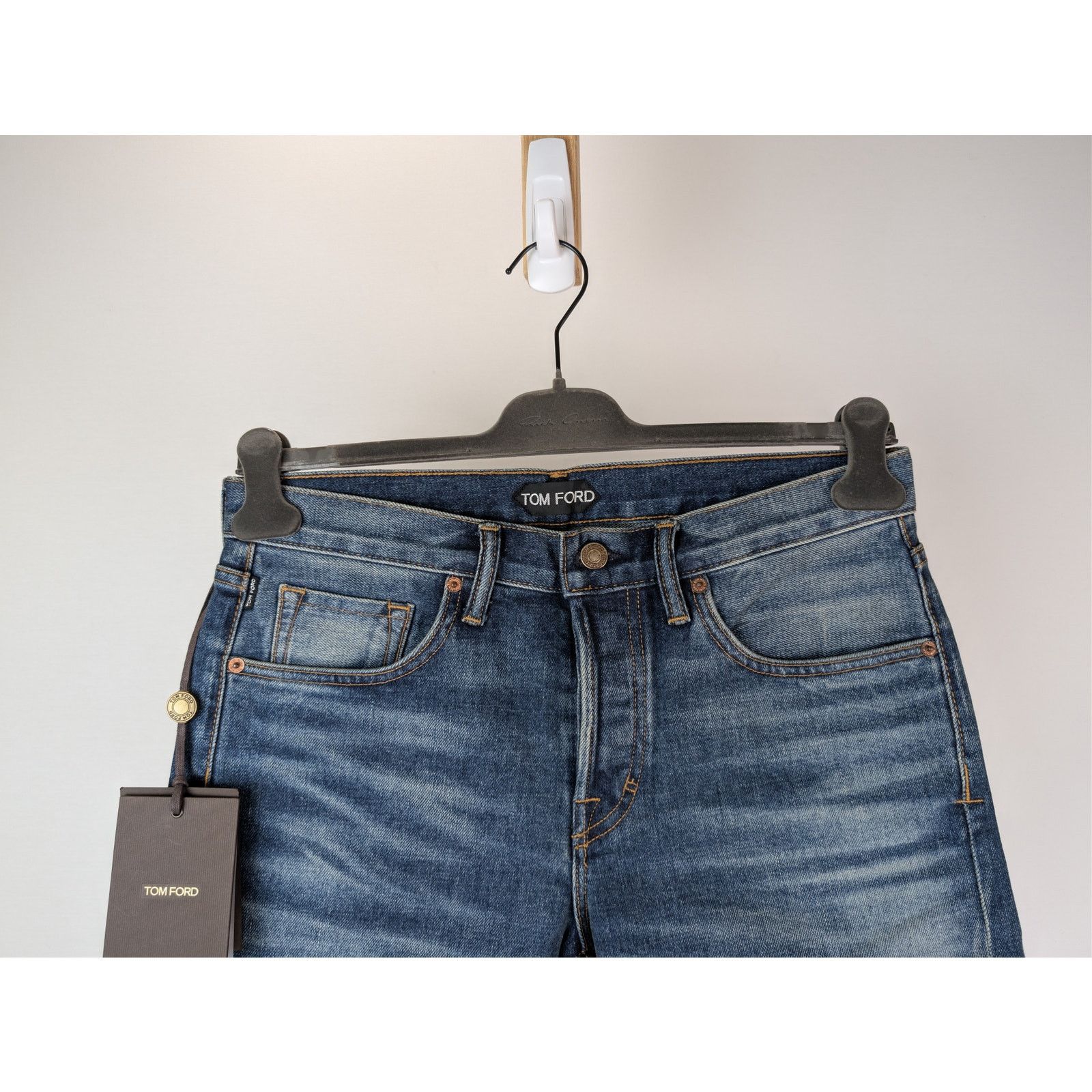 Tom Ford o1rshd1 Slim Fit Denim Jeans in Washed Dark Indigo Size US 32 / EU 48 - 3 Thumbnail