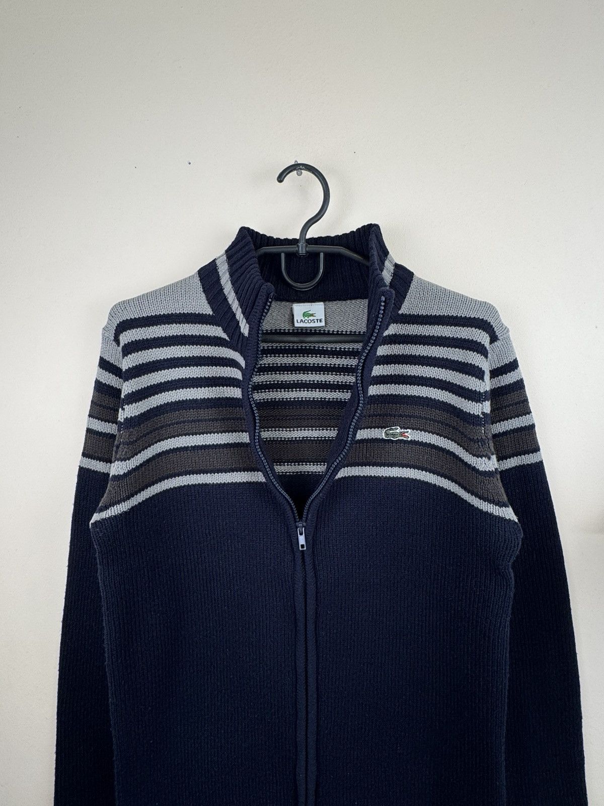 Lacoste Vintage Lacoste Knitwear Sweater S Striped Blu Gray Casual Size US S / EU 44-46 / 1 - 7 Thumbnail