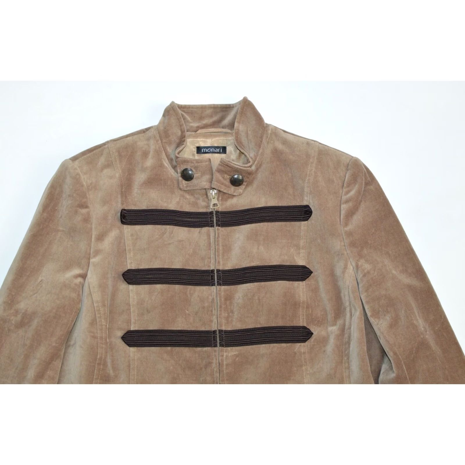 Vintage Wmns Monari Soft Cotton Full-Zip Jacket Blazer 819028 Size D 44 / GB 18 Brown Cotton Full Zip Jacket Womens 44 Blazer 819028 Size M / US 6-8 / IT 42-44 - 2 Thumbnail