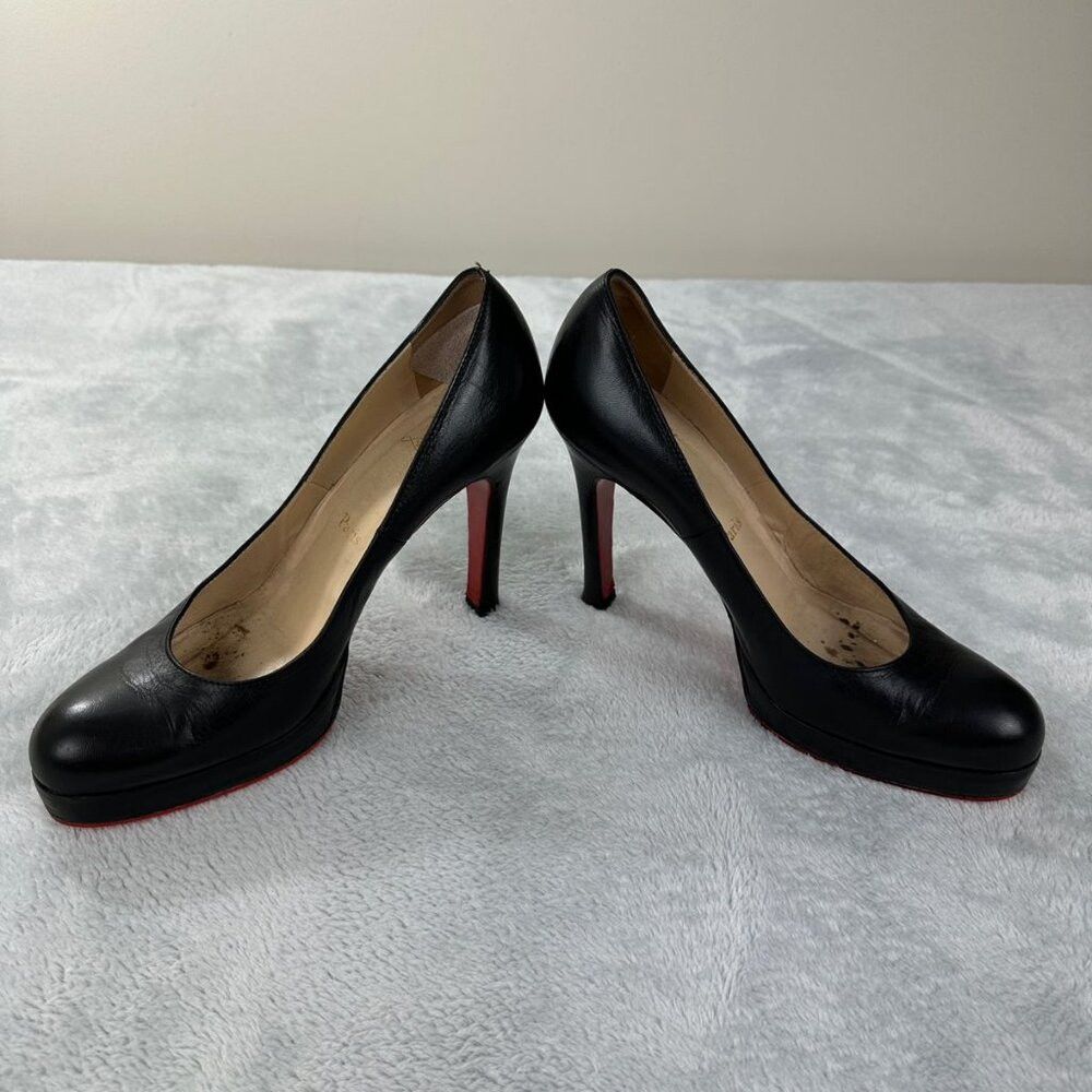 Christian Louboutin Christian Louboutin Black Leather Heels Women's Size 40.5 E Size US 10.5 / IT 40.5 - 7 Thumbnail