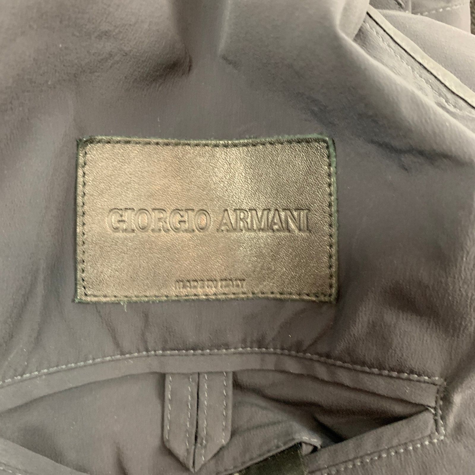 Giorgio Armani GIORGIO ARMANI Navy Nylon Blend Snaps Lightweight Jacket Size US L / EU 52-54 / 3 - 8 Thumbnail