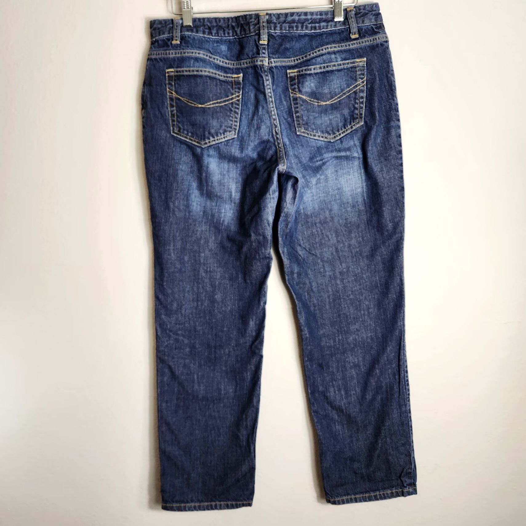 J. Jill J. Jill Womens Dark Wash Mid Rise Straight Leg Jeans-Size 12P Size 34" / US 12 / IT 48 - 6 Thumbnail