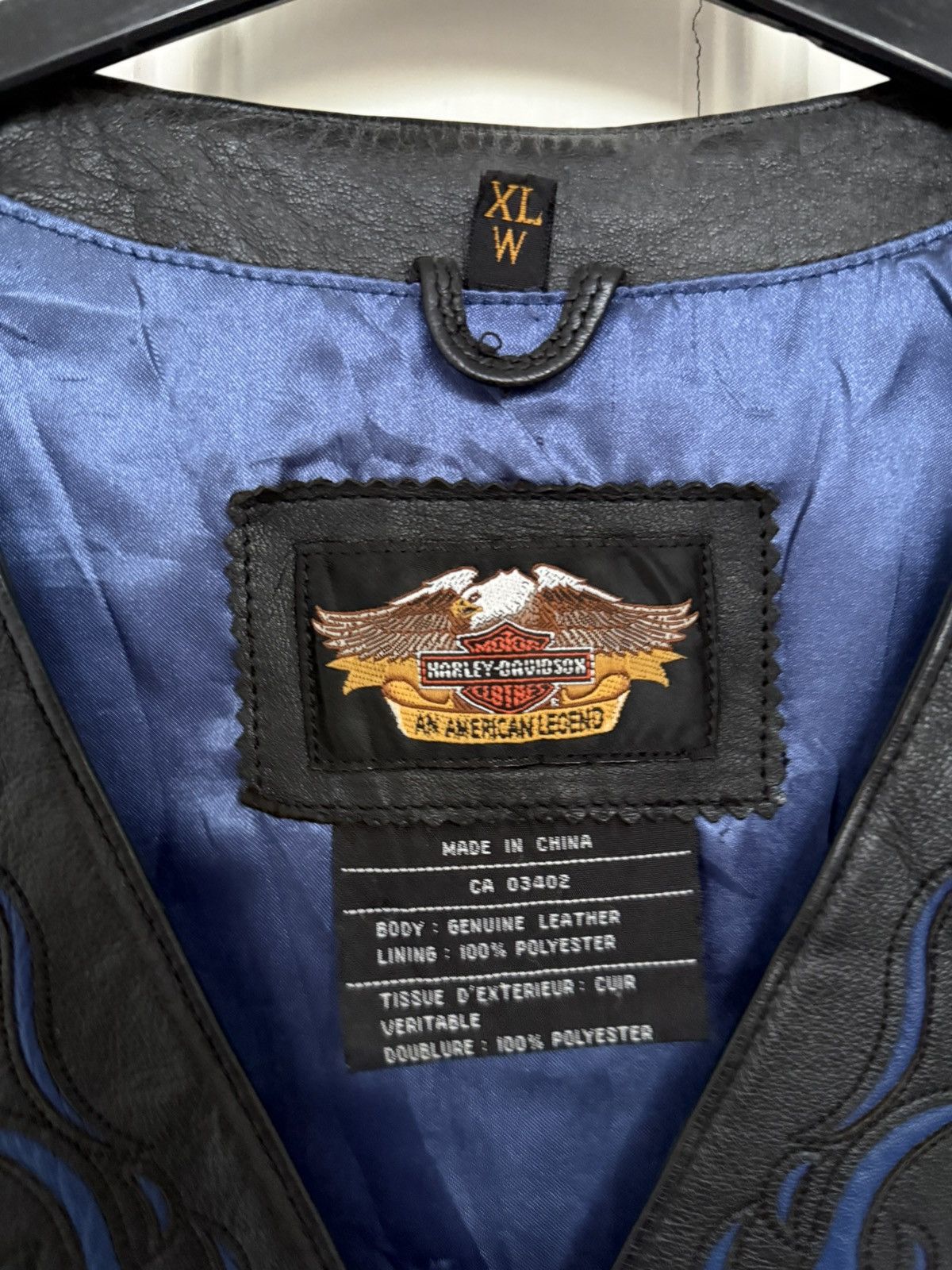 Harley Davidson Vintage Harley Davidson Blue Flame Leather Vest Size US S / EU 44-46 / 1 - 4 Thumbnail