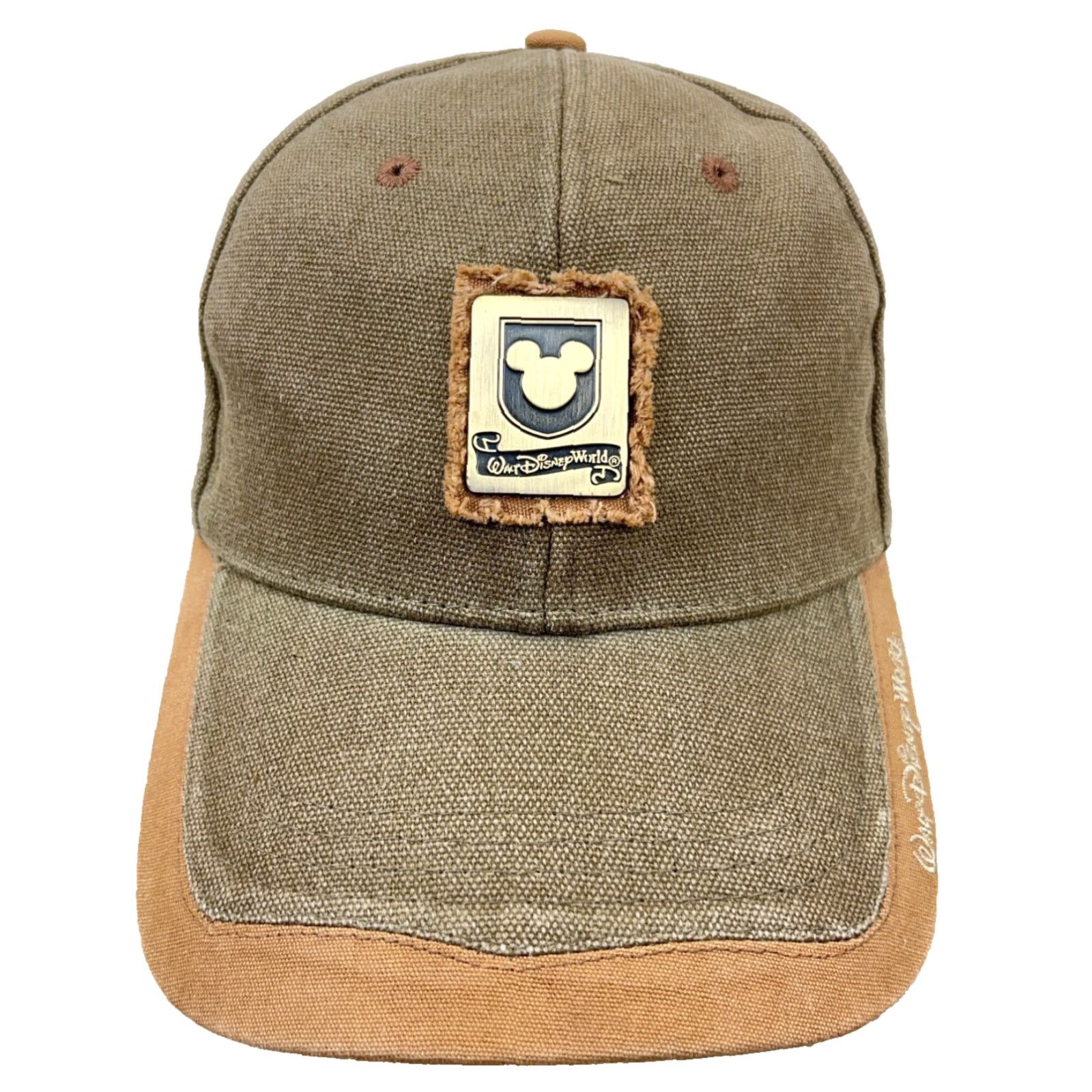 Disney VINTAGE Disney Hat Cap Strap Back Olive Green Canvas Disneyland Resort Y2K Dad Size ONE SIZE - 2 Thumbnail