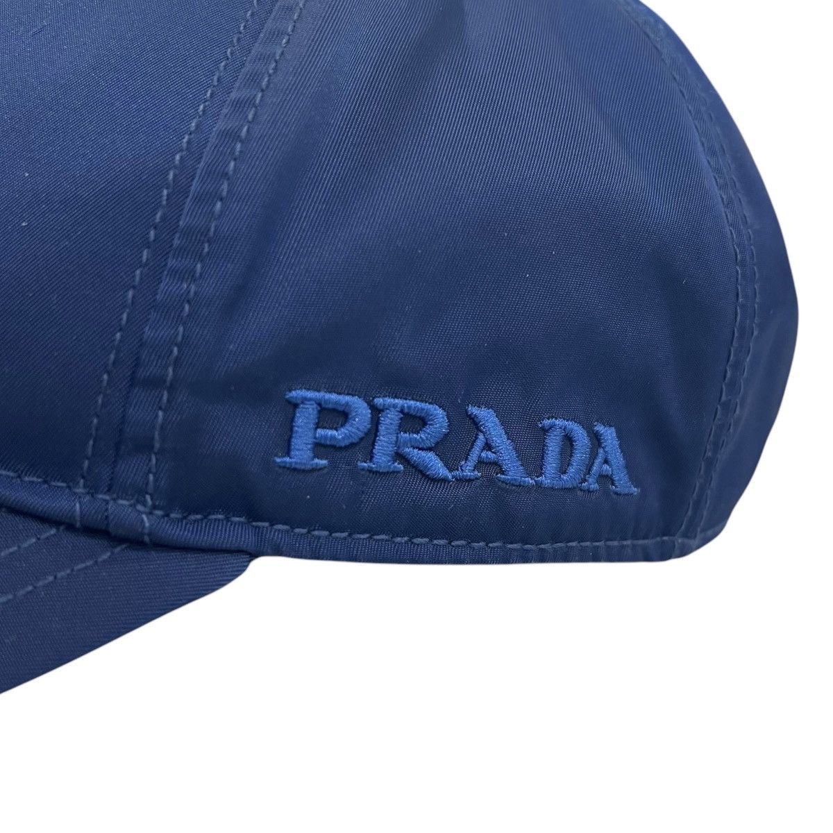 Prada Nylon Embroidered Logo Baseball Cap Hat