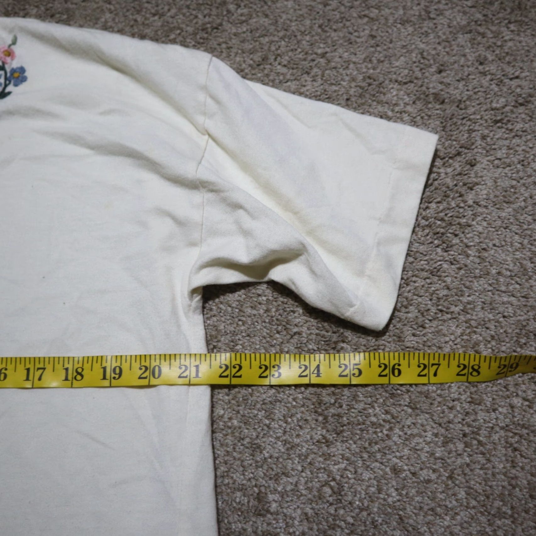 Vintage Lucia Floral Shirt Adult Large White Women's Tee Button Collar Short Sleeve Size L / US 10 / IT 46 - 4 Thumbnail