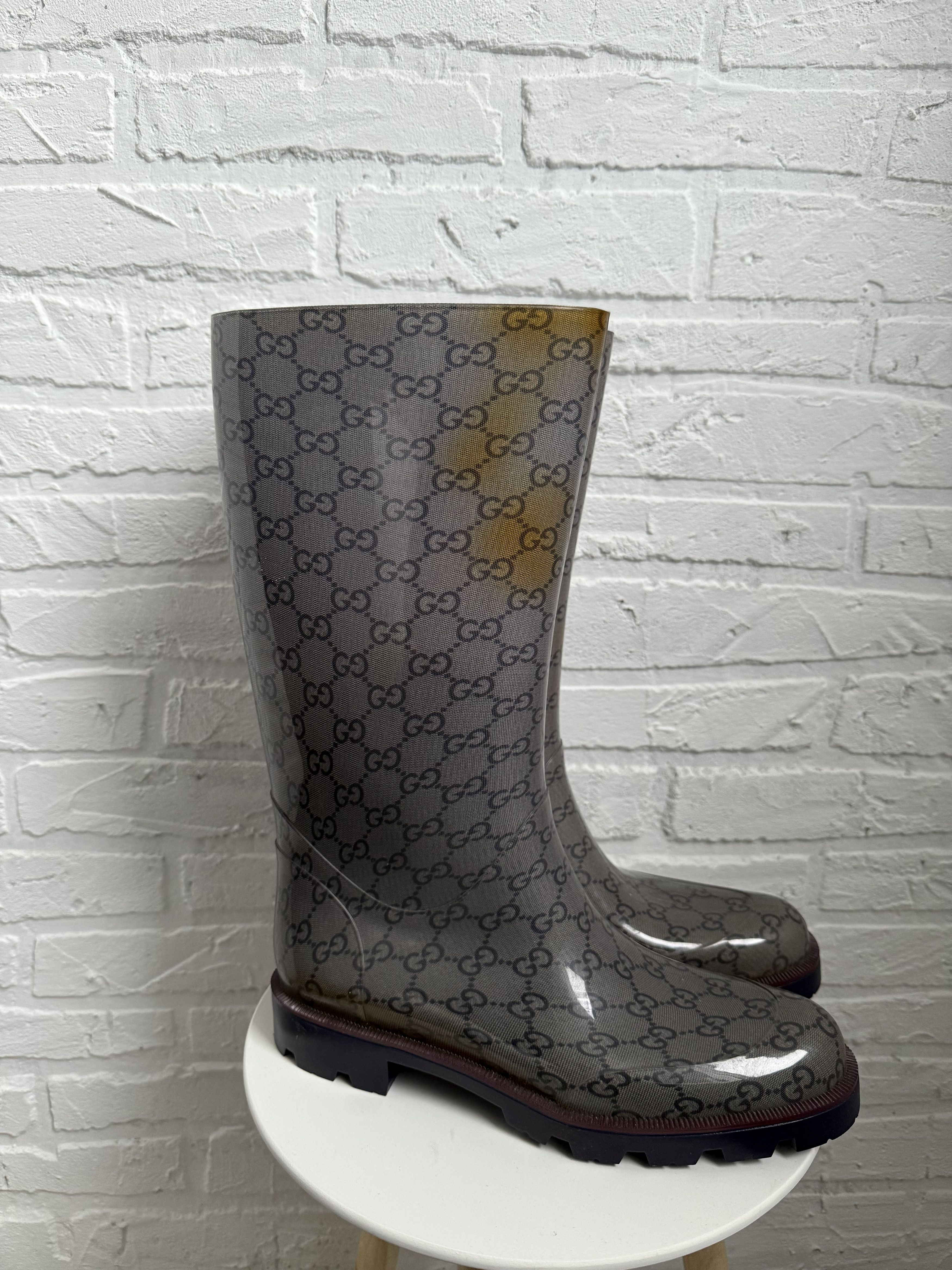 Gucci Gucci GG Monogram Rubber Rain Boots Size US 7 / EU 40 - 4 Thumbnail