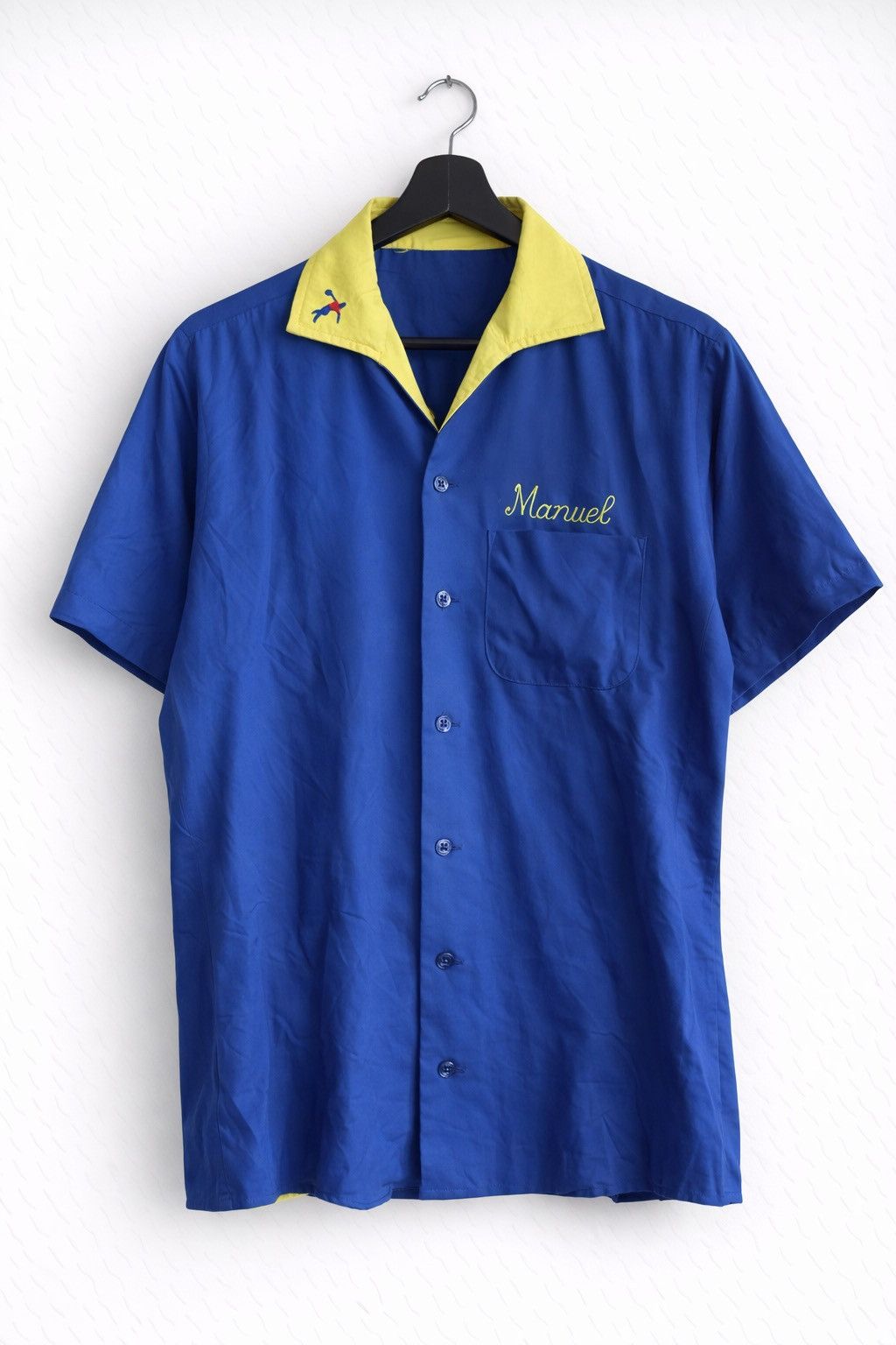 Vintage Vintage 60 King Louie Blue Yellow Embroidered Bowling Shirt Size US S / EU 44-46 / 1 - 2 Thumbnail
