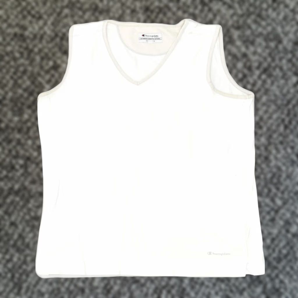 Champion VINTAGE CHAMPION Womens Vest Top UK 16 Large White Cotton NR11 Size L / US 10 / IT 46 - 1 Thumbnail