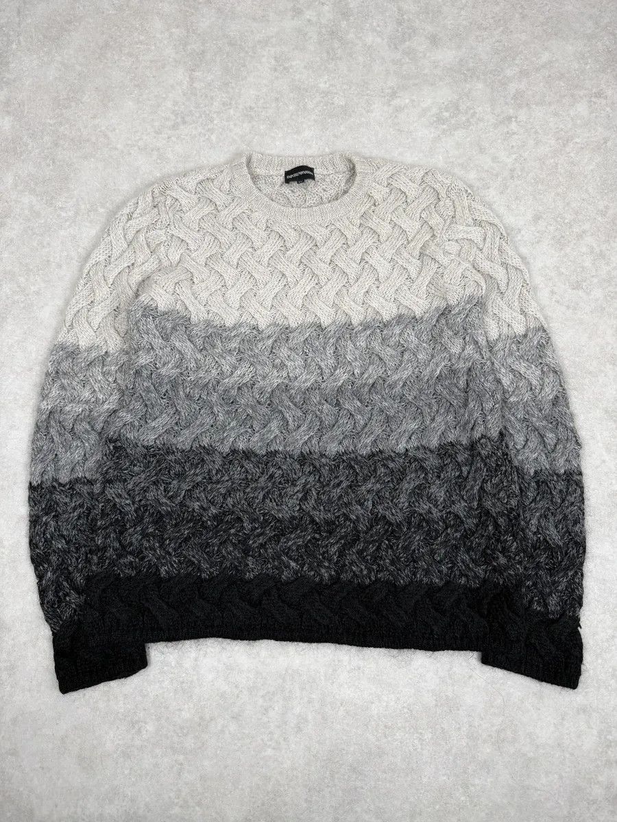 Emporio Armani 2000 Emporio Armani Grey Wool Layers Gradient Sweater Size US M / EU 48-50 / 2 - 5 Thumbnail