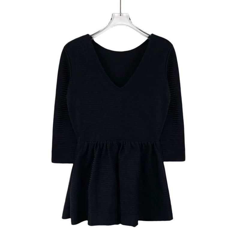 Dior Dior Black silk V-neck long-sleeved dress Size XS / US 0-2 / IT 36-38 - 1 Thumbnail