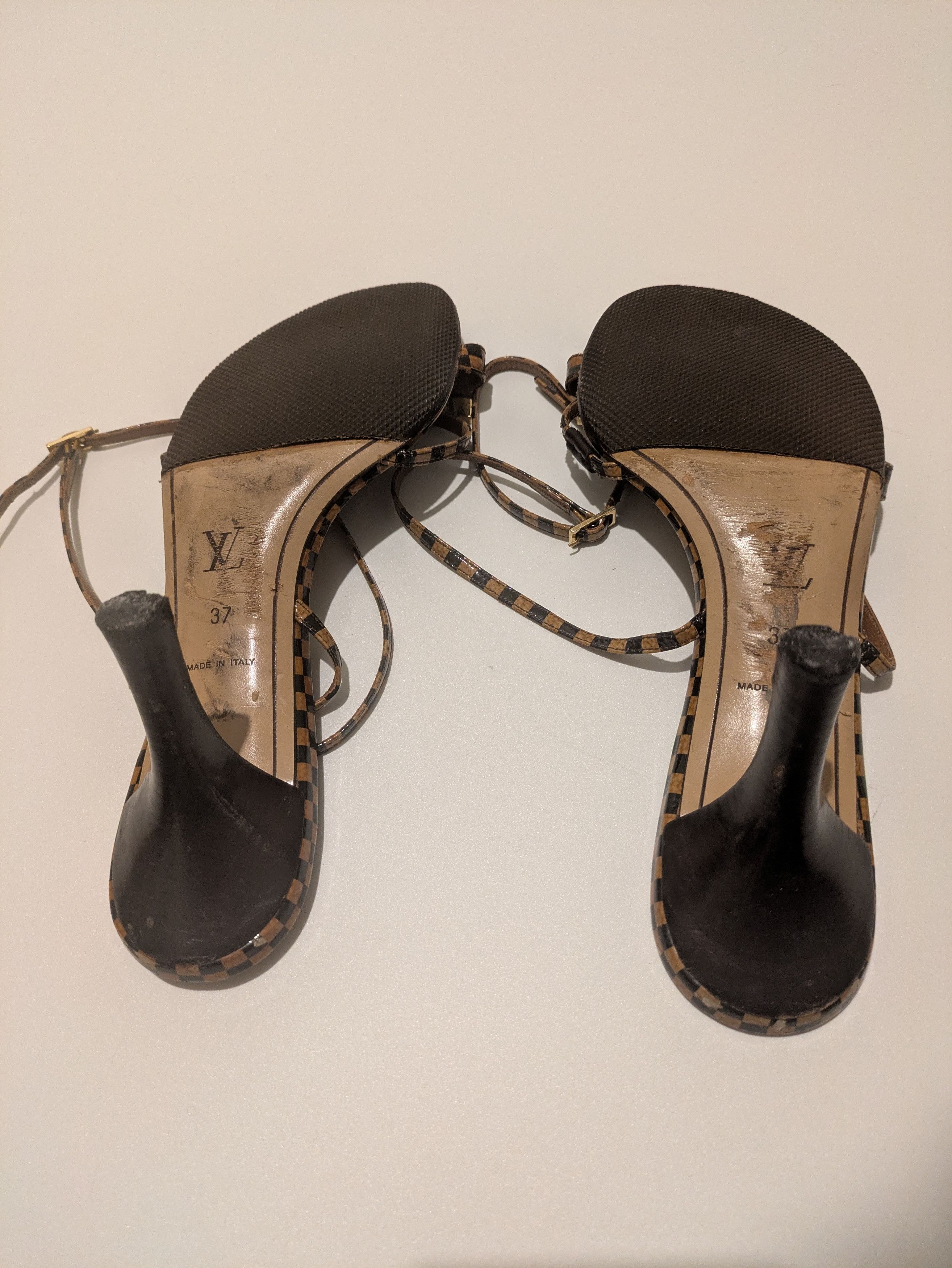 Louis Vuitton Vintage y2k Louis Vuitton heeled strappy sandals Size US 6 / IT 36 - 7 Thumbnail