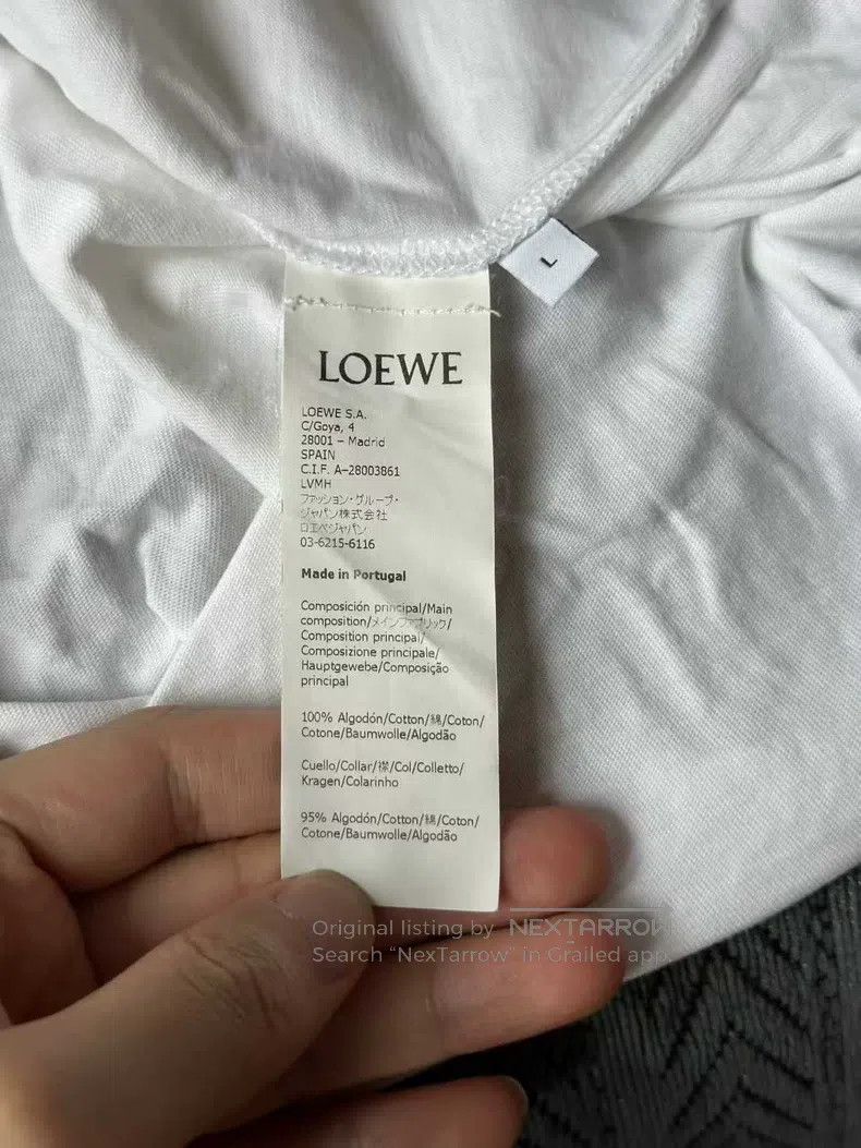 Loewe Loewe White embroidered logo short sleeve Size L / US 10 / IT 46 - 4 Thumbnail