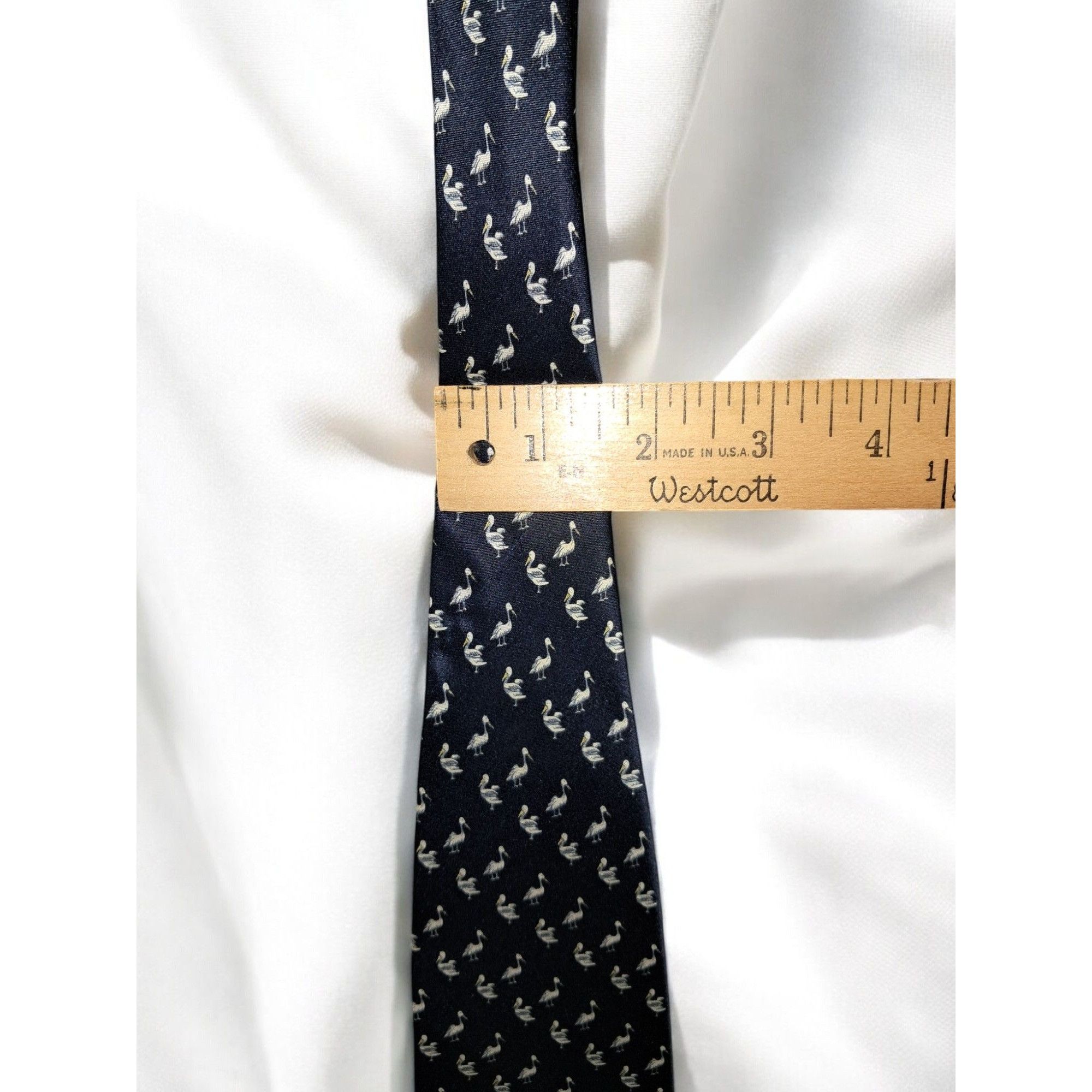 Other St. Loren Made In Italy 100% Silk Navy Blue with White Pelic Size ONE SIZE - 5 Thumbnail