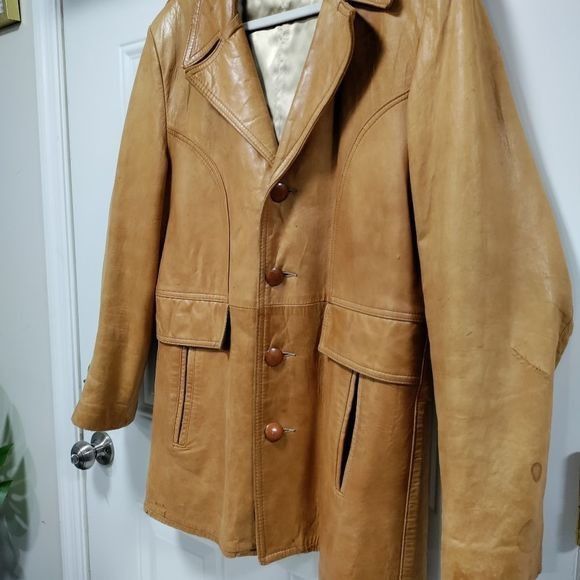 Vintage Vintage 70's Mens Butter Soft Tan Leather Blazer M Size US M / EU 48-50 / 2 - 5 Thumbnail