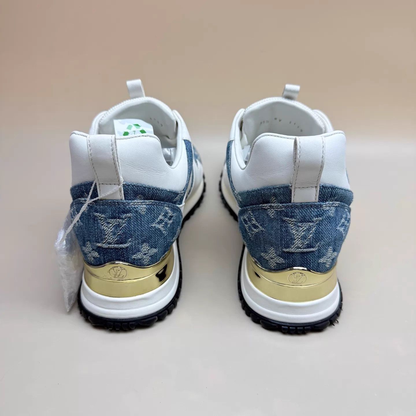 Louis Vuitton LV White/Blue Denim All-Over Print Sneakers EU35.5 99 New Size US 5 / IT 35 - 3 Thumbnail