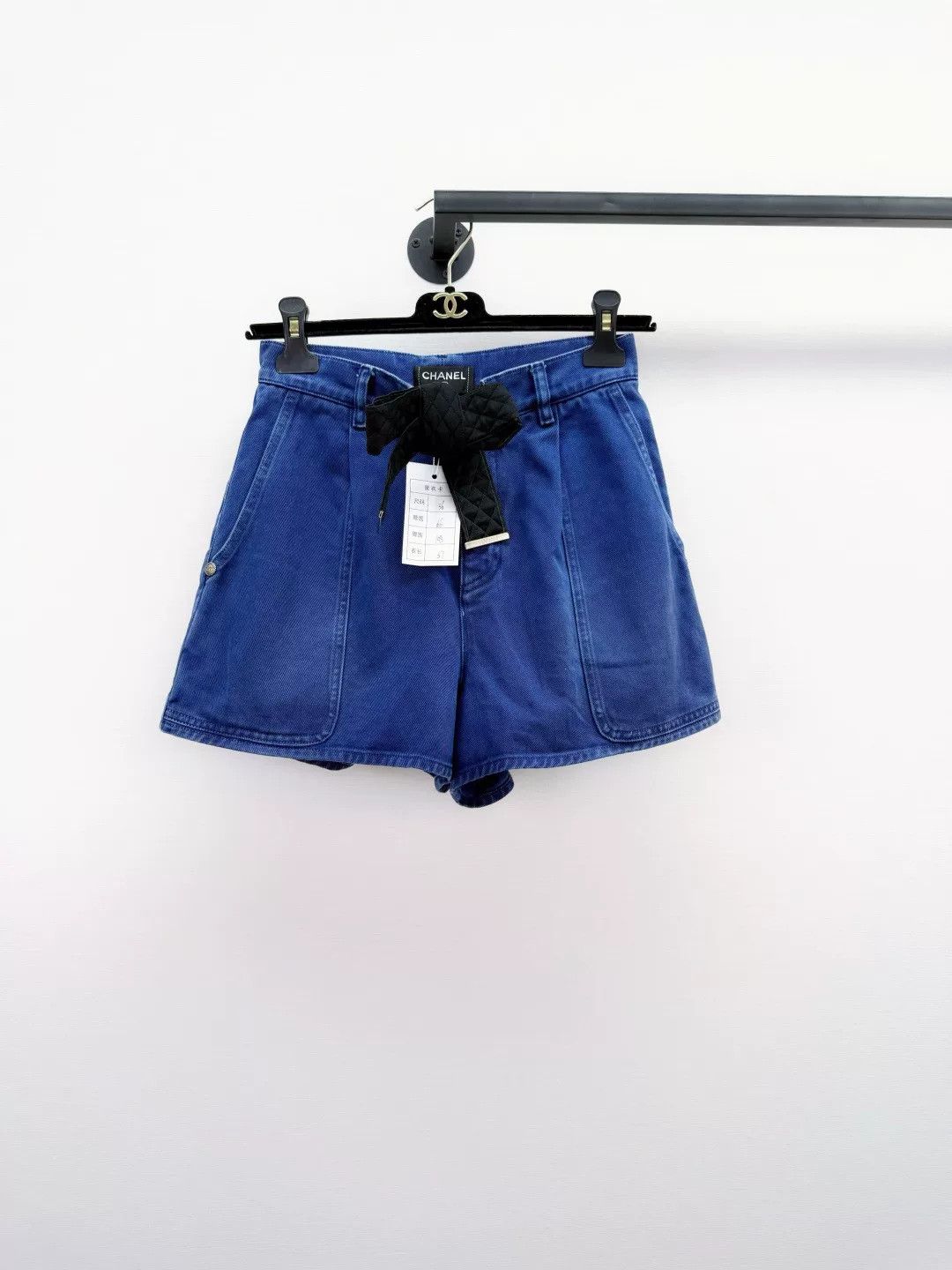 Chanel Chanel Letter Patchwork Plaid Belt Denim Shorts Size 36" / US 14 / IT 50 - 1 Thumbnail