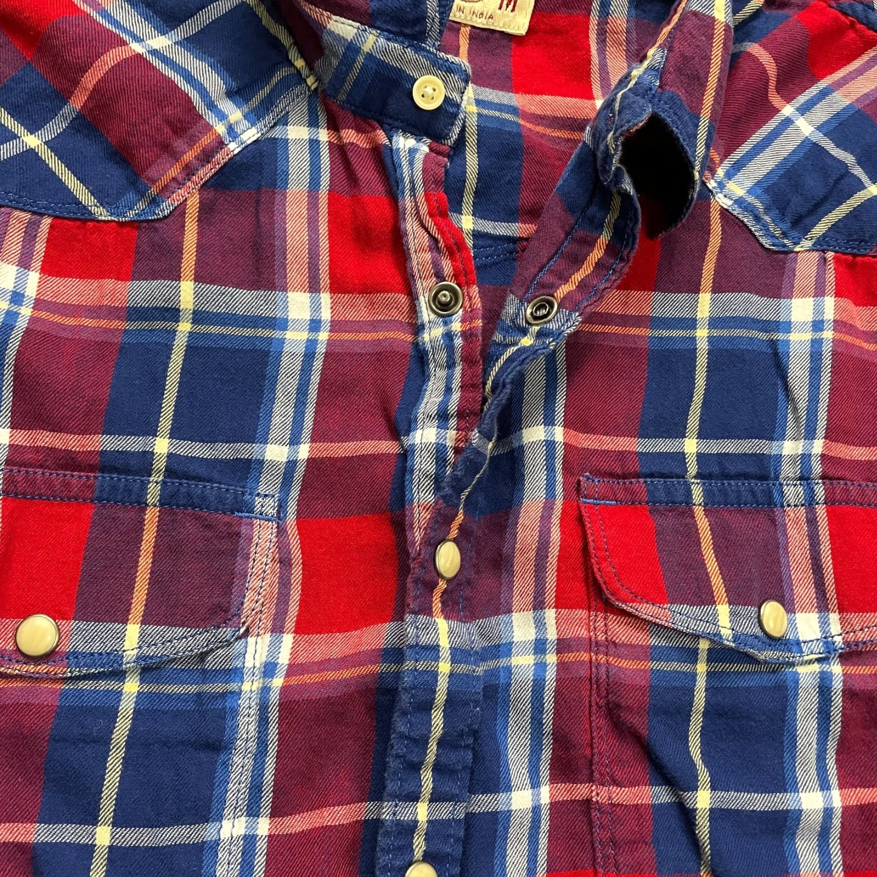 Lucky Brand Lucky Brand Short Sleeve Shirt Mens M Multicolor Plaid Button-Up Flannel Classic Fit Size US M / EU 48-50 / 2 - 4 Thumbnail