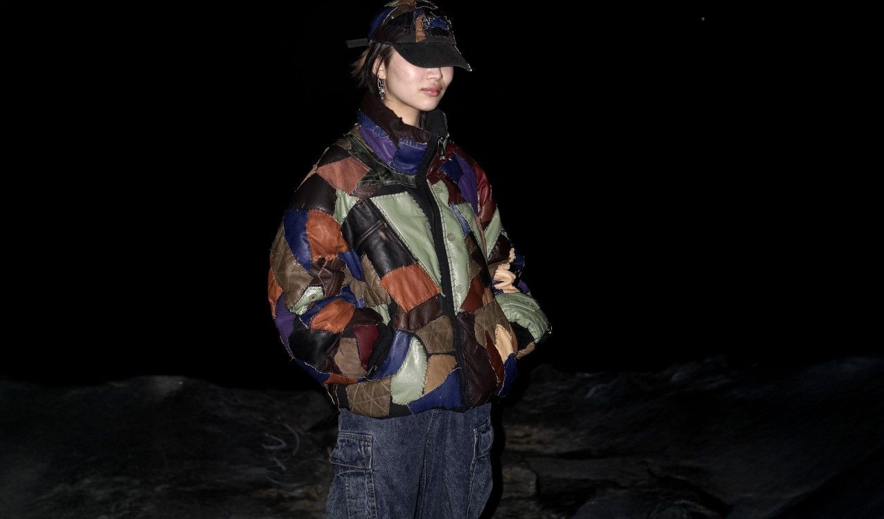 Other leather multi-color patchwork jacket made-to-order Size L / US 10 / IT 46 - 4 Thumbnail