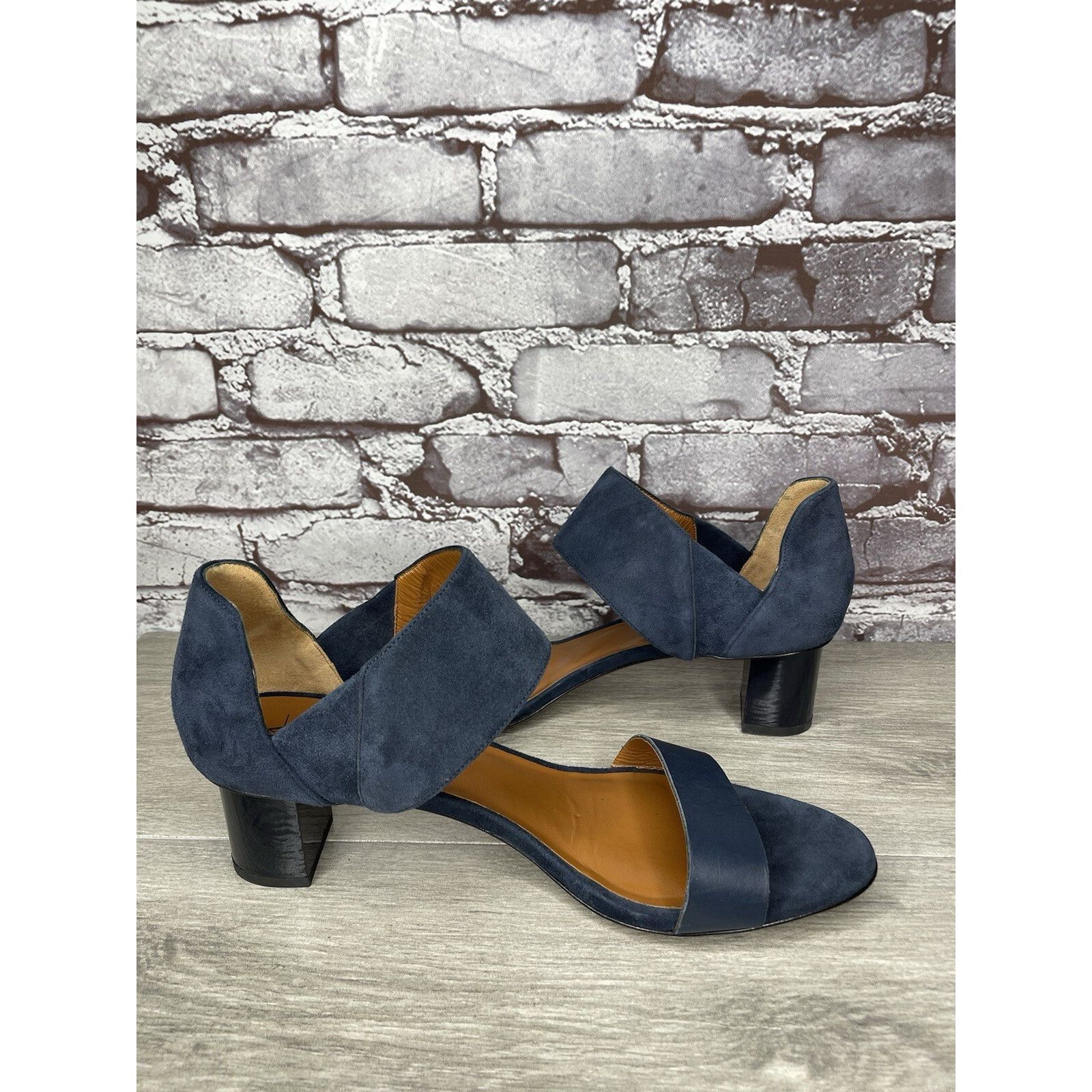 Aquatalia Aquatalia Blue Suede Leather Ankle Strap Heel Open Sandals W Size US 11 / IT 41 - 21 Thumbnail