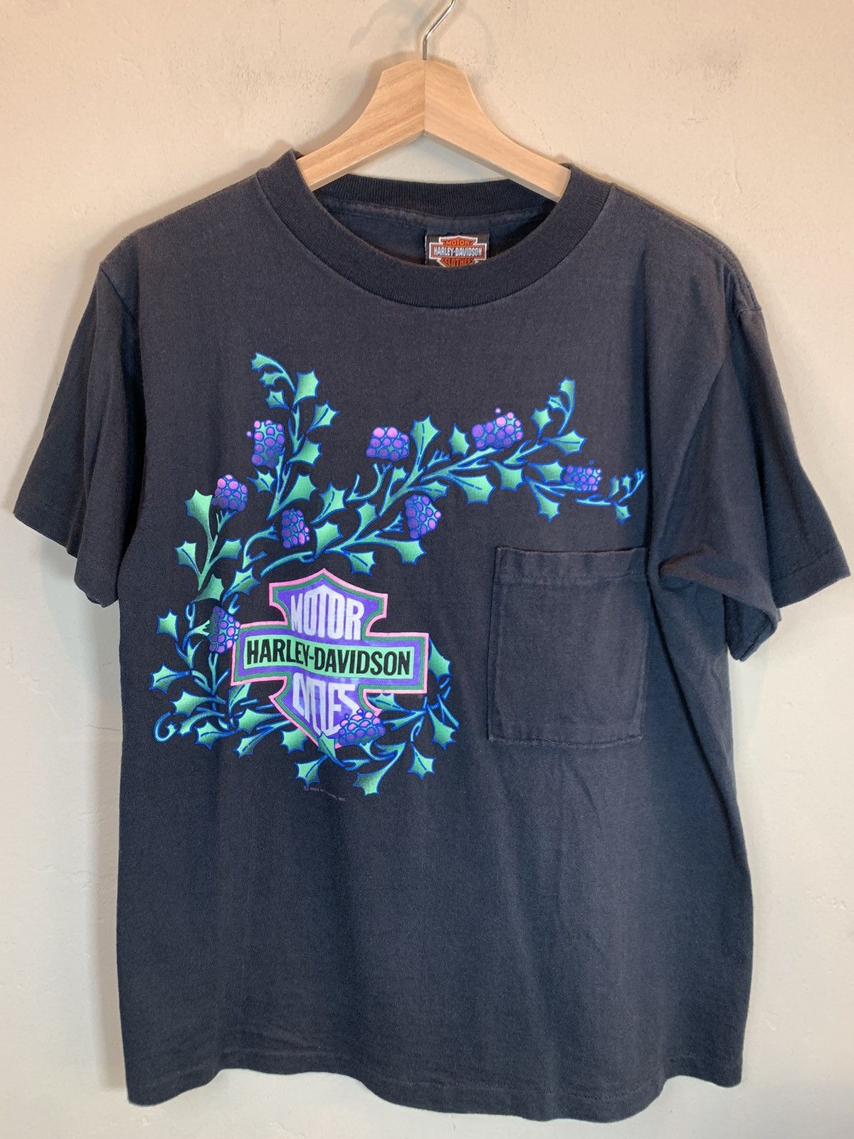 Harley Davidson *RARE* Vintage 1991 Harley Davidson Rocky Mountain Art Shirt Size US S / EU 44-46 / 1 - 1 Thumbnail