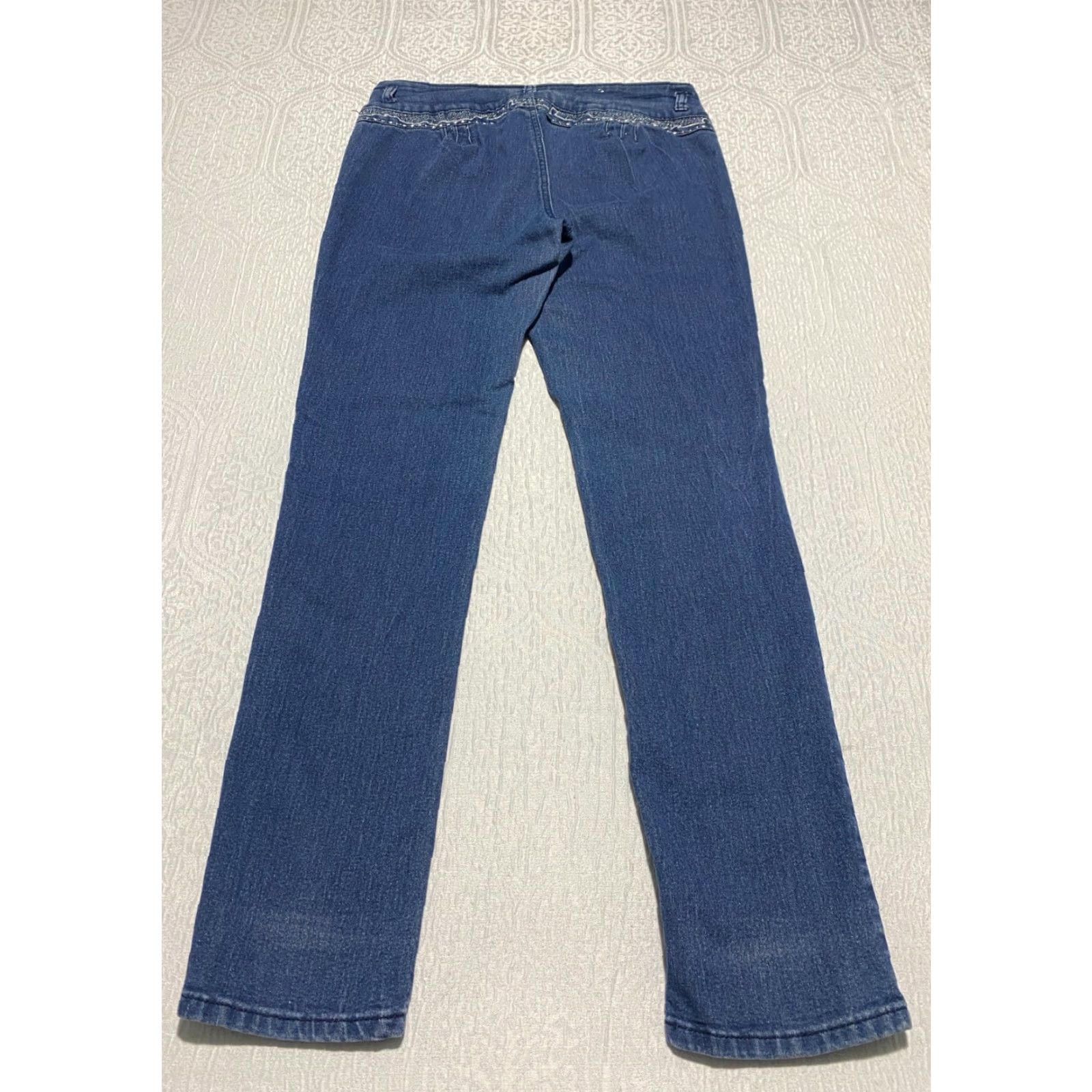 Denime Brambi Fashion Jeans Jeans Blue Stretch Denim Rhinestone Juniors Size 15 Slim Regular 5-Pocket Women Girls Mens Size 30" / US 8 / IT 44 - 3 Thumbnail