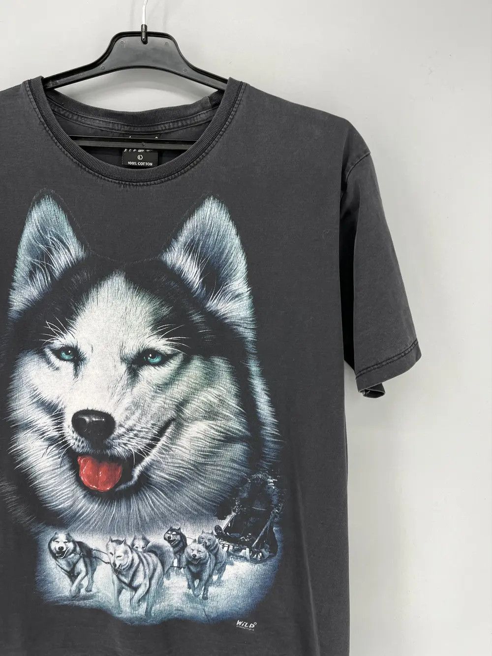 Band Tees Vintage 90s Wolf Face Boxy Fit Tee Toys Rock Size US L / EU 52-54 / 3 - 5 Thumbnail