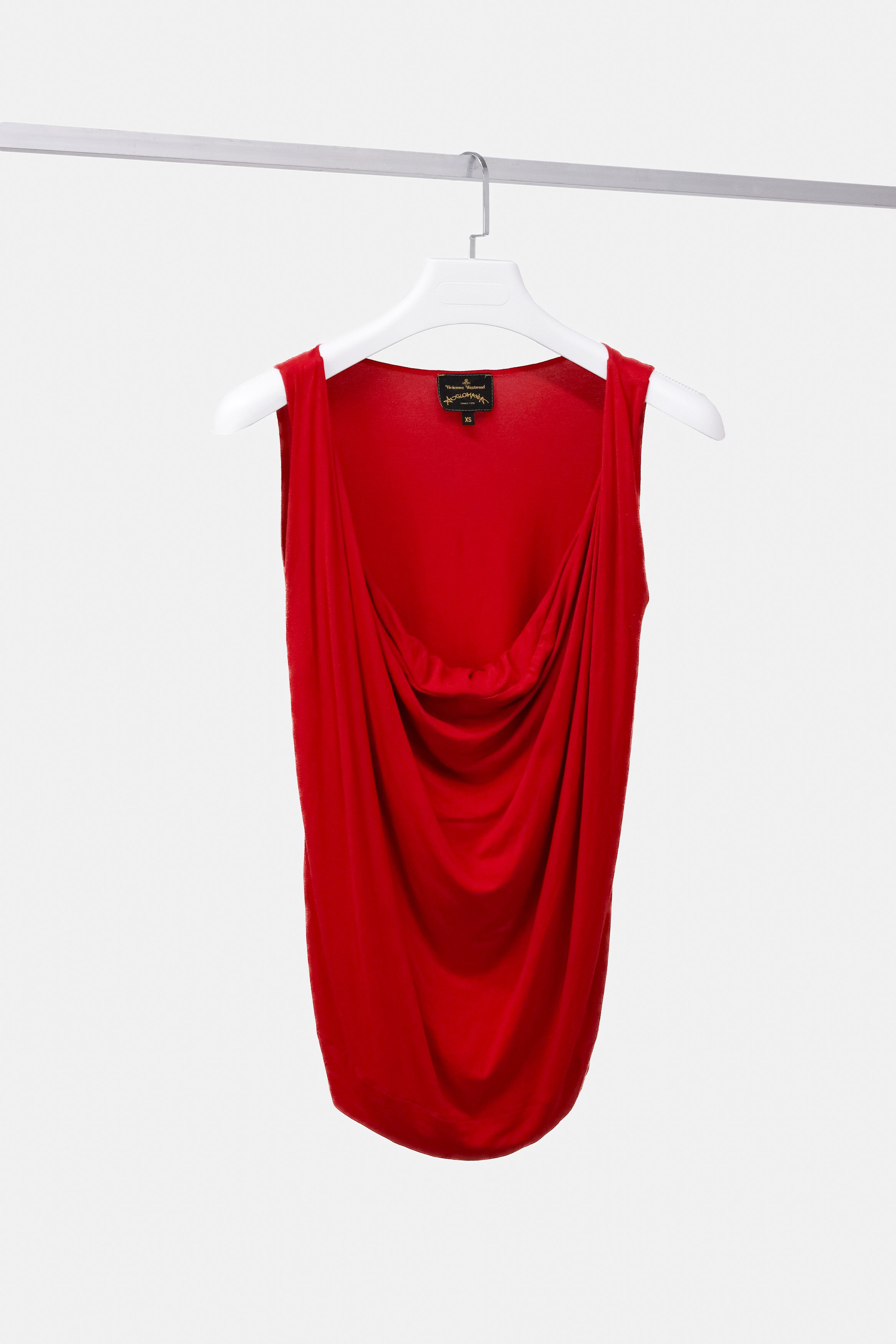 Image of Vivienne Westwood Anglomania Red Cawl Neck Tank, Women's (Size XS)