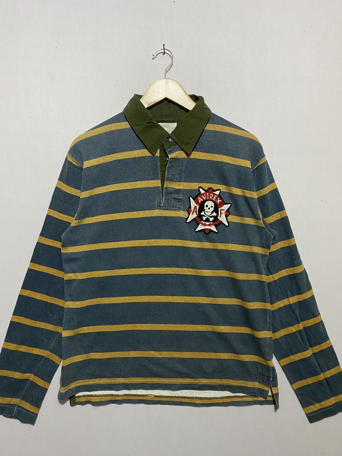 Avirex × Vintage Rare🔥 Vintage Avirex A-75 signature striped polo tee Size US L / EU 52-54 / 3 - 1 Thumbnail