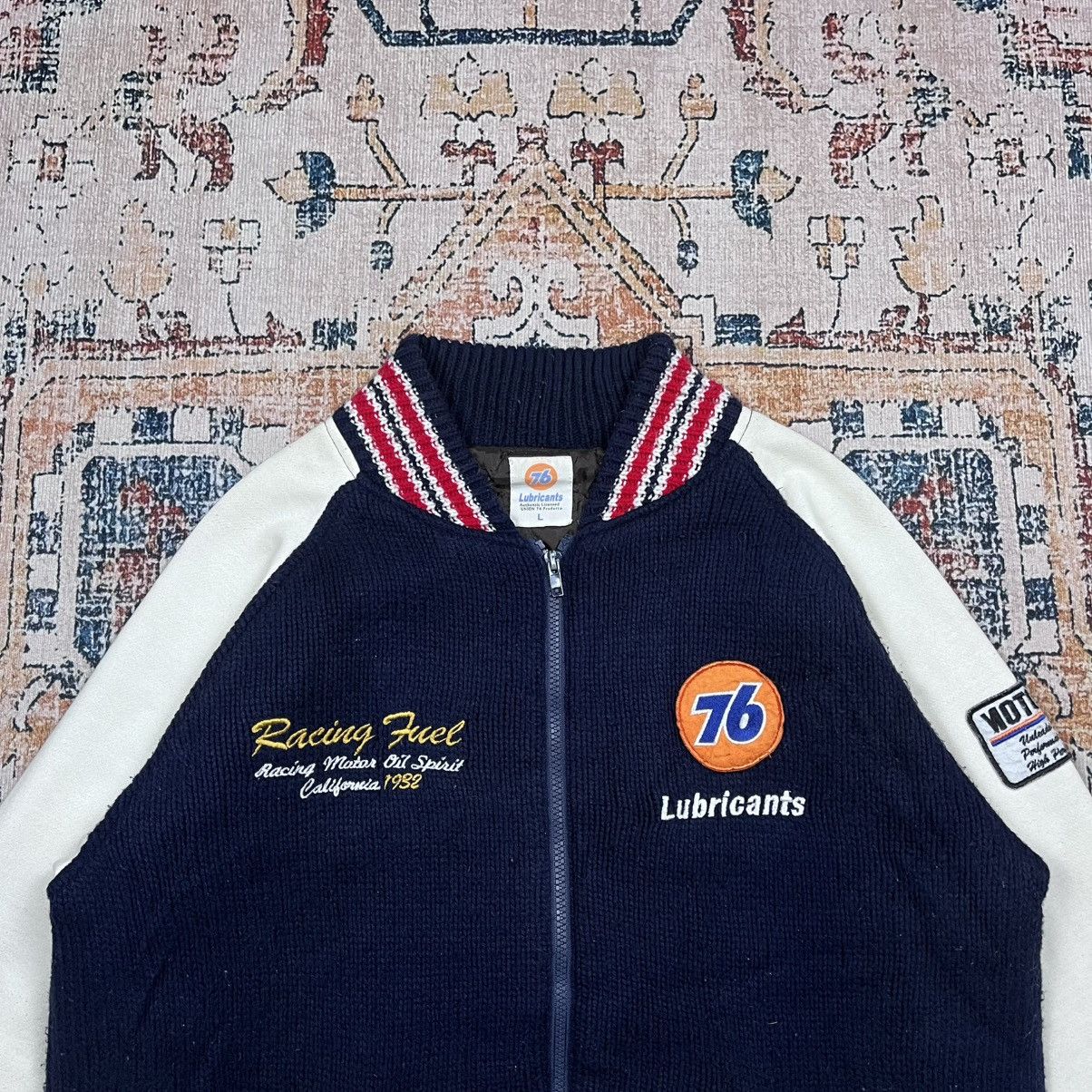 Japanese Brand Vtg Lubricant Union 76 Bomber Jacket Knited Size US L / EU 52-54 / 3 - 2 Thumbnail